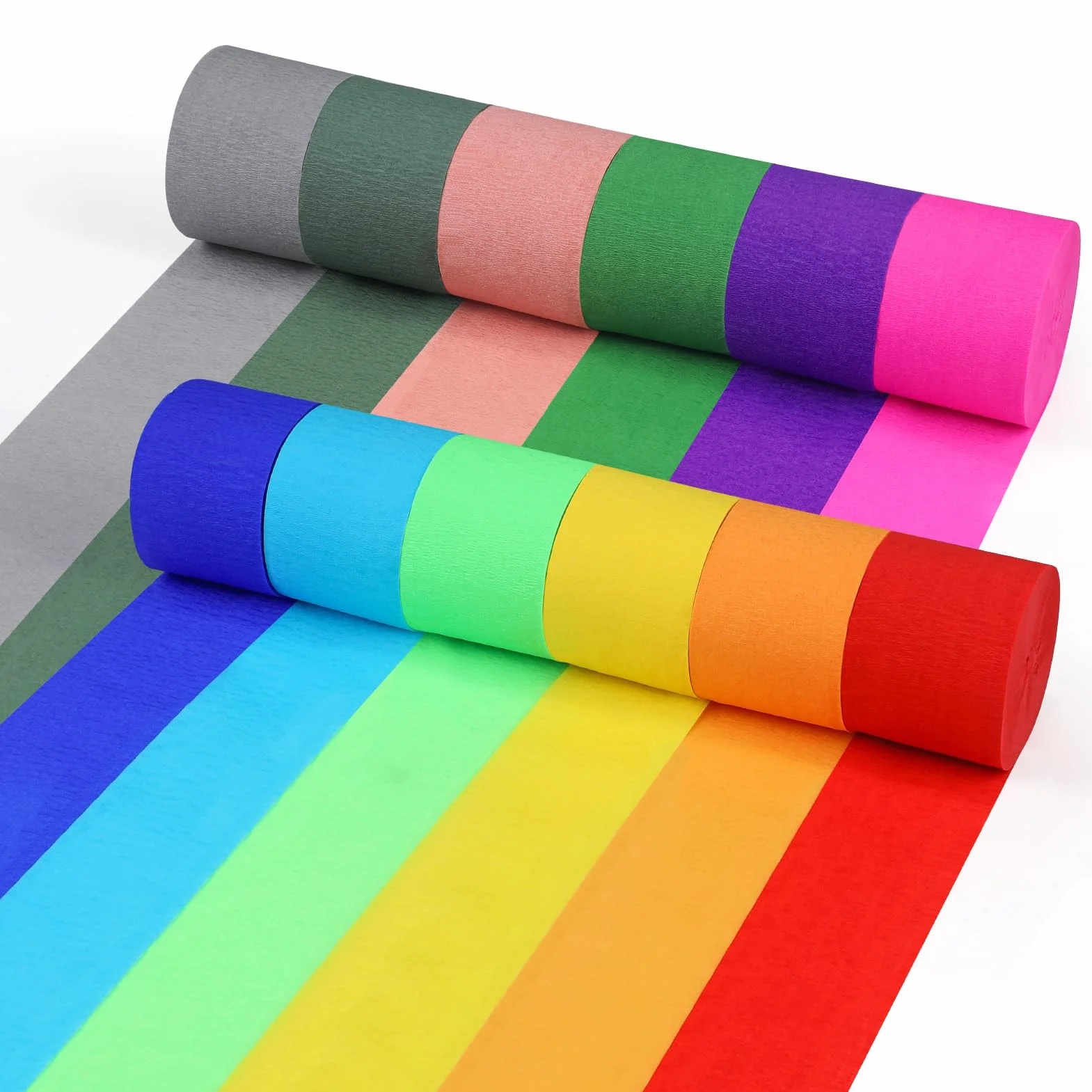 VABNEER 12 Rotoli Carta Crespa Colorata 4,5 cm x 25 m Feste Matrimoni Compleanni