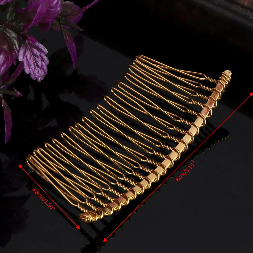 Pettine per capelli da sposa in metallo 20 denti accessorio per velo