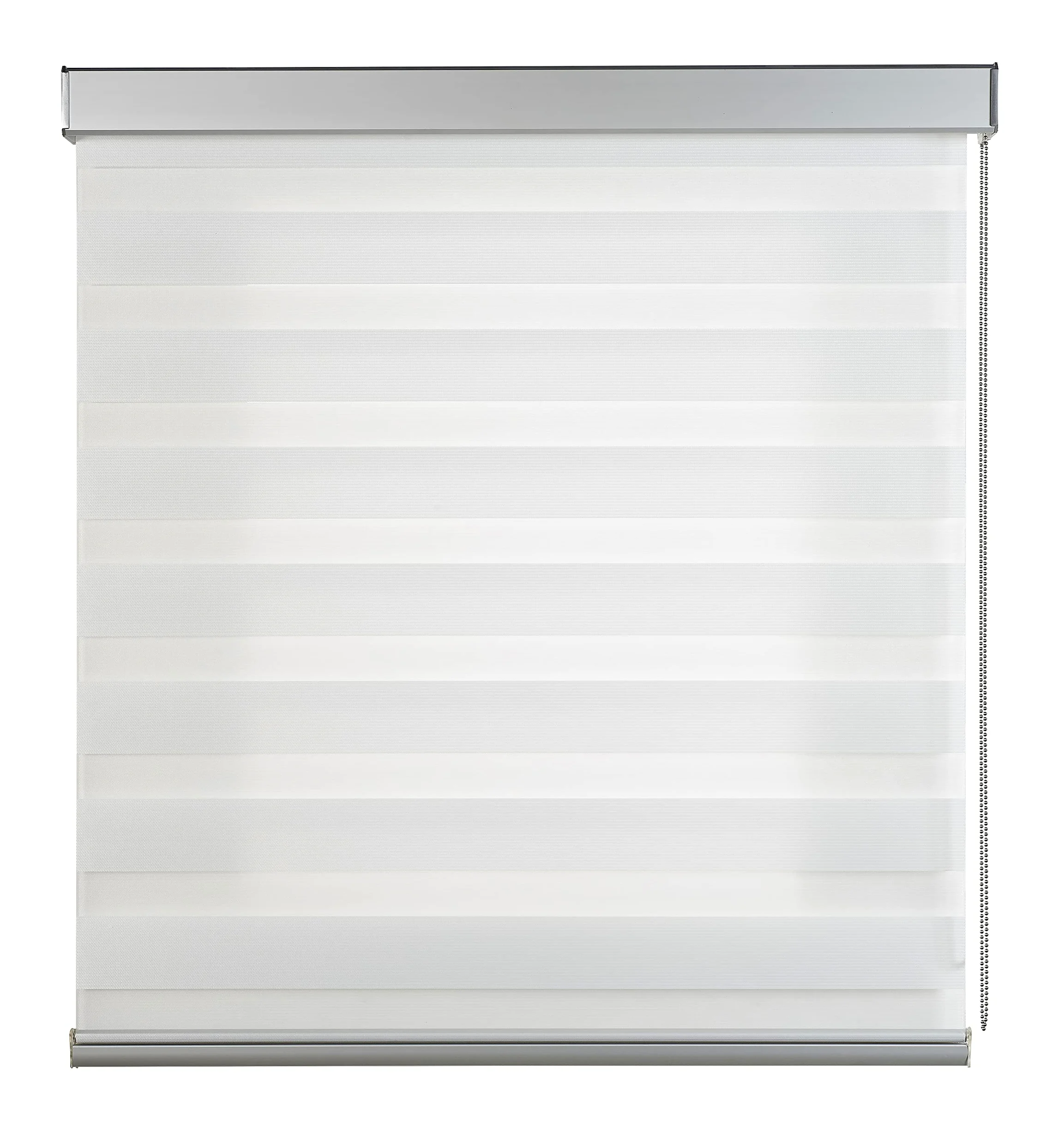 Estores Basic - Tenda notte e giorno, avvolgibile notte e giorno, per finestre e porte, finiture in alluminio di massima qualità, bianco, 120 x 250 cm