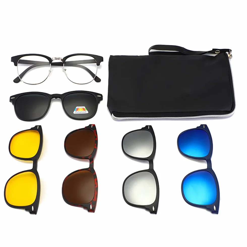 Hifot montature Occhiali da Vista con Magnetica Clip Occhiali da Sole, Montatura per Occhiali Donna Uomo