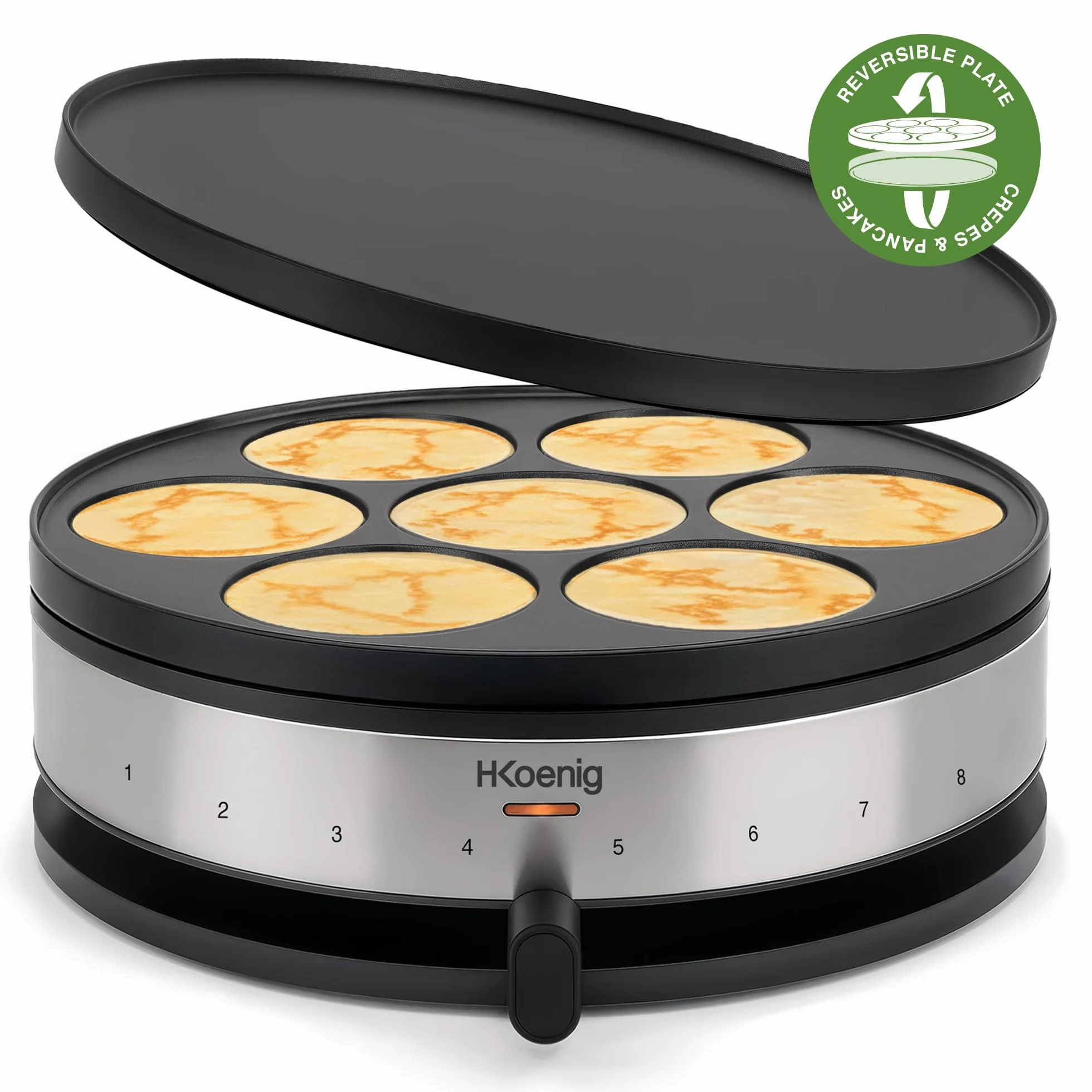 H.Koenig KREP56 Crepiera 2 in 1 1500W Piastra Reversibile Antiaderente