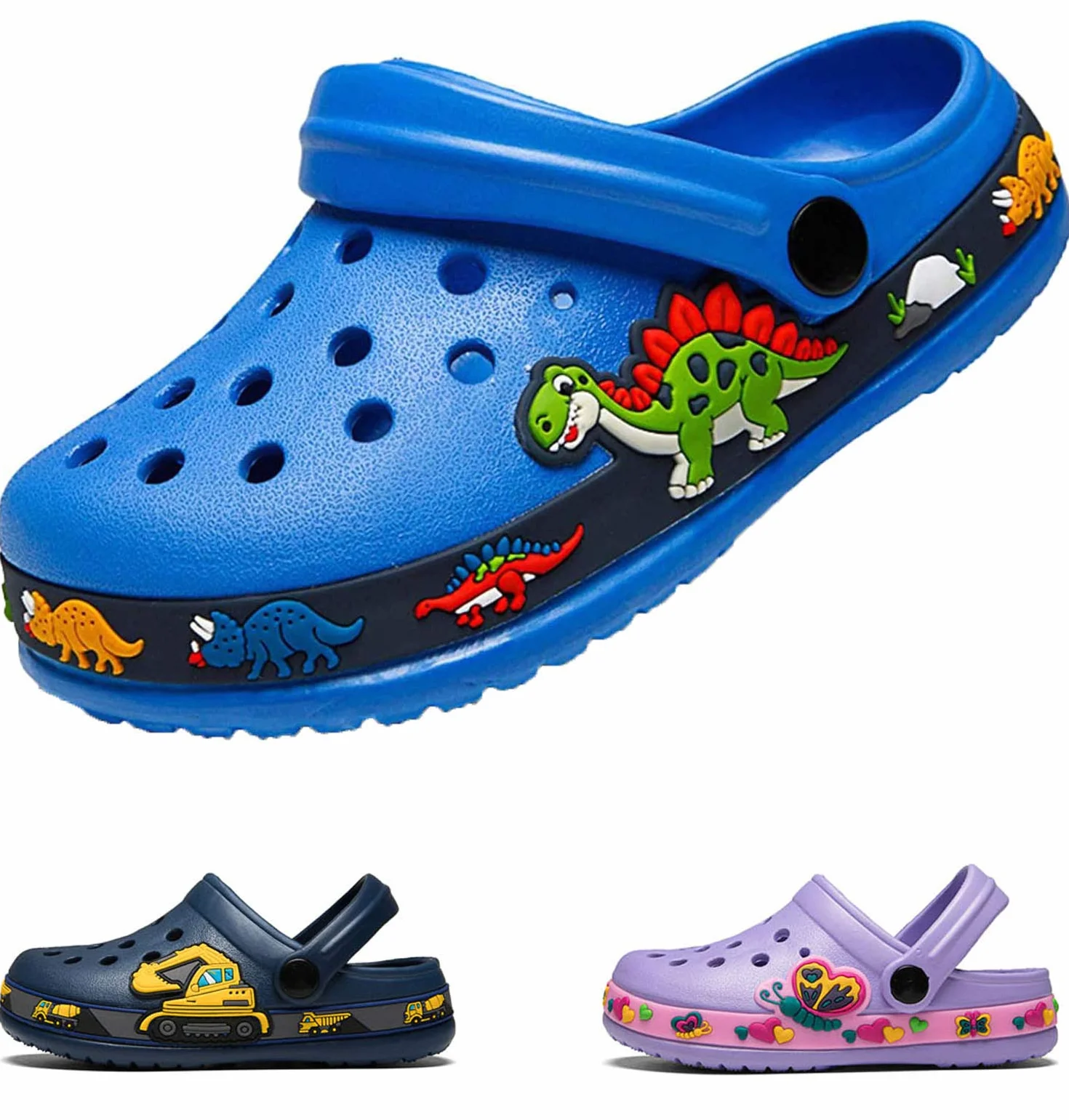 DRECAGE Zoccoli Unisex-Bambini Pantofole A Casa Scarpe delle Pantofole per Ragazzi delle Ragazze, Eva Clogs da Giardino in Gomma