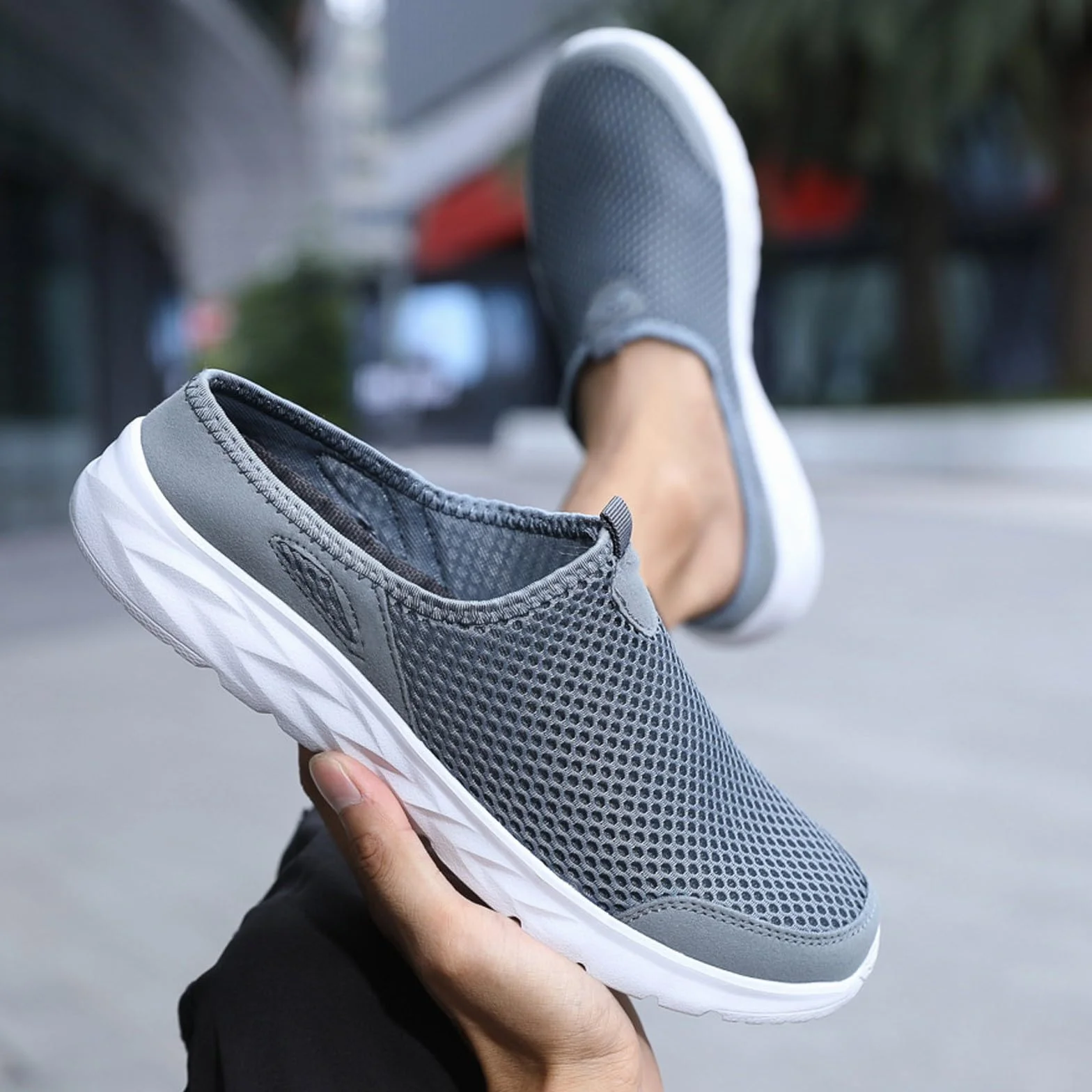 Ciabatte Ortopediche Uomo Scarpe Camminata Slip On Estive Pantofole Antiscivolo Chiuse Scarpe con Plantare Estraibile Comode Morbido Traspiranti Sneakers Uomo Leggere Casa Outdoor Jogging