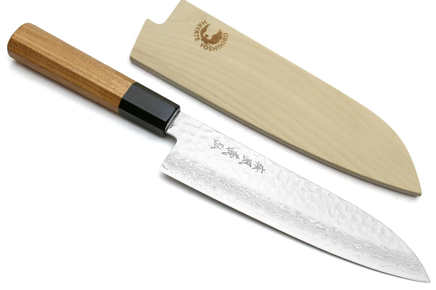 Yoshihiro Cutlery Nsw Hammered Damascus coltello Santoku, 17,8 cm