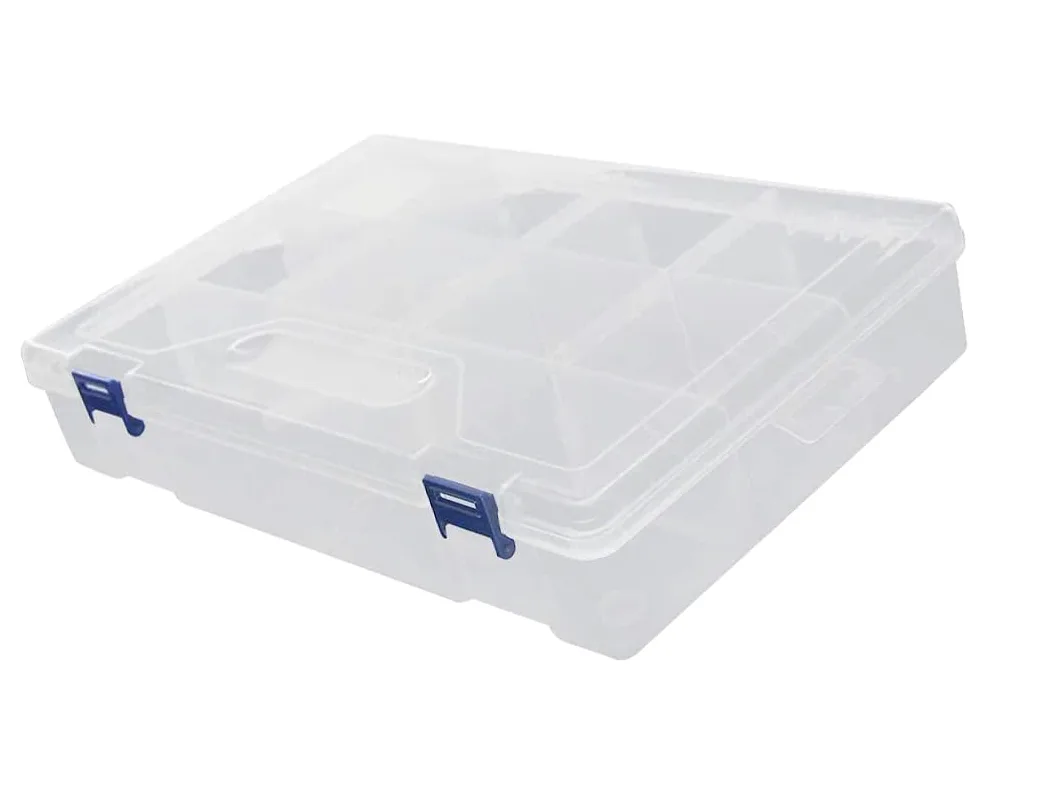 Auniwaig Scatola portaoggetti per componenti in PP, organizer in plastica regolabile, griglie rimovibili, scatole per attrezzi, 10 griglie rimovibili, per piccoli accessori per componenti elettronici