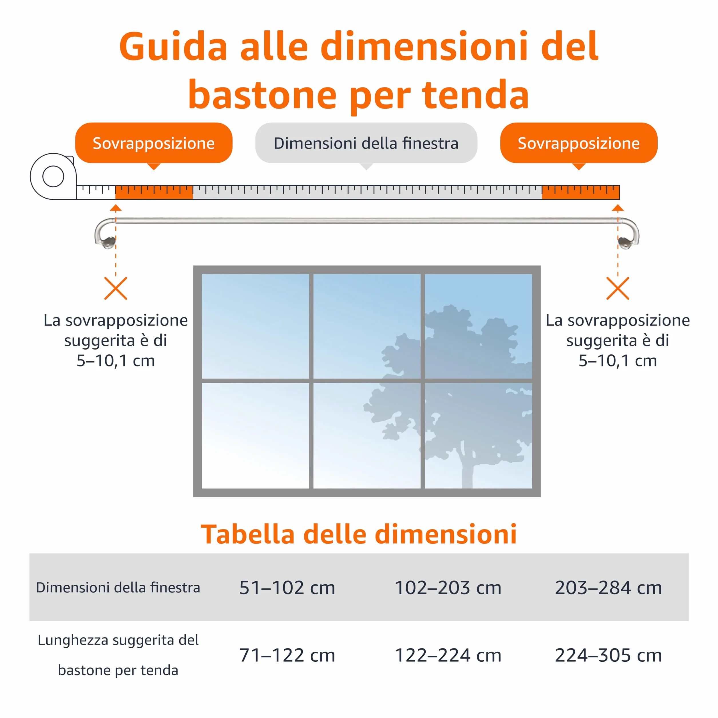 Amazon Basics Bastone per tenda estensibile per interni, asta curva, 122-224 cm, nichel
