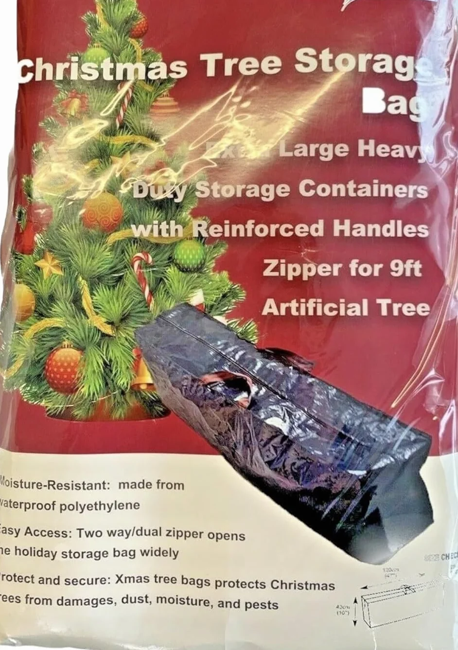 CKB Ltd Sacca con cerniera per albero di Natale artificiale extra large 2,7 m