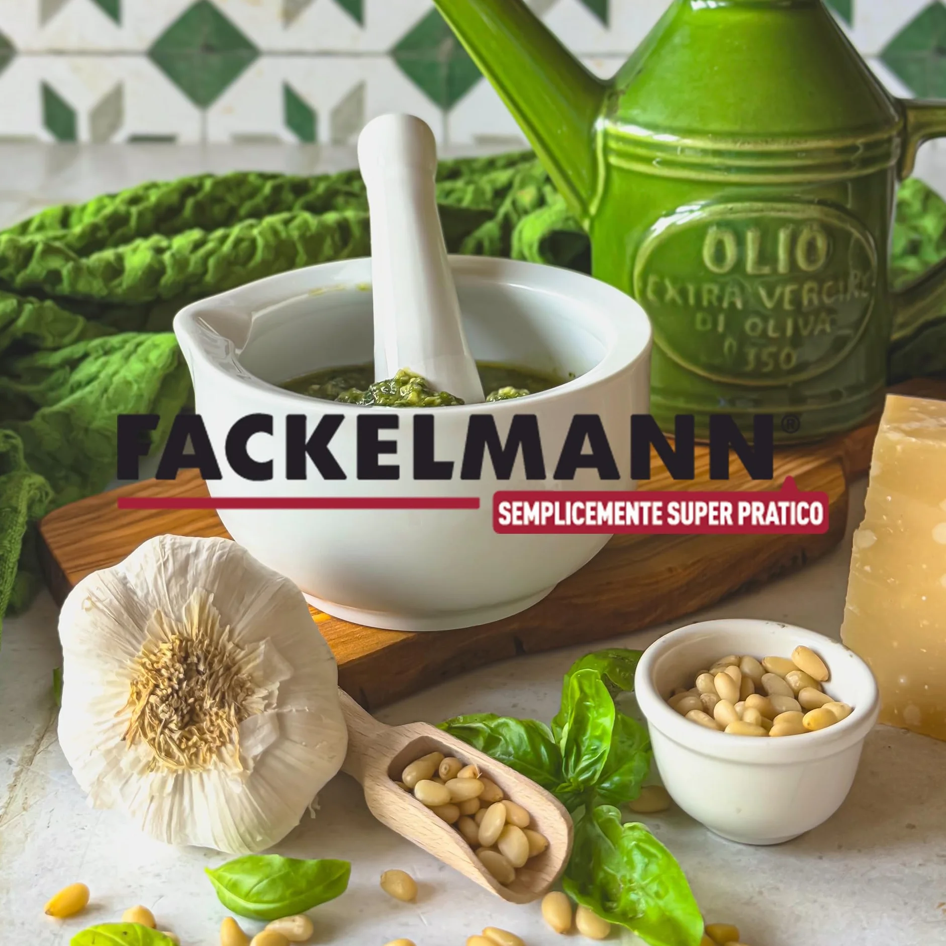 Fackelmann Pestello e Mortaio 11 cm Porcellana Ciotola in Pietra Macinino Erbe Spezie Bianco