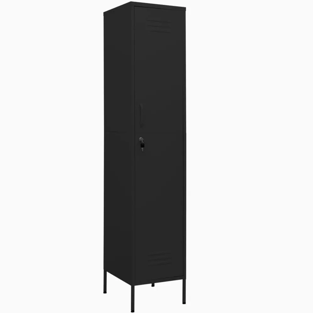 vidaXL Armadio Nero 35x46x180 cm in Acciaio