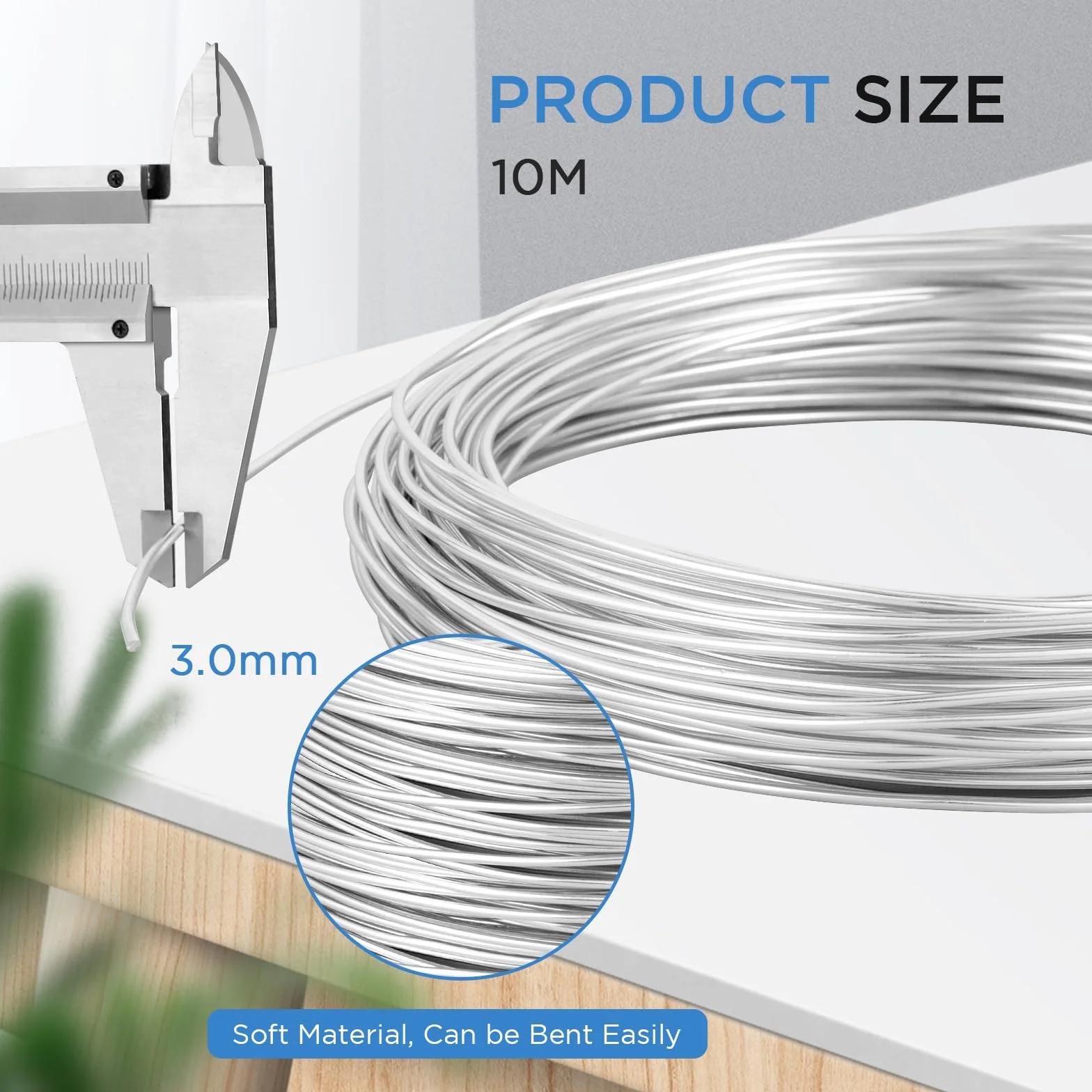 Filo in Alluminio 3mm x 10M per Creazioni di Gioielli e Decorazioni