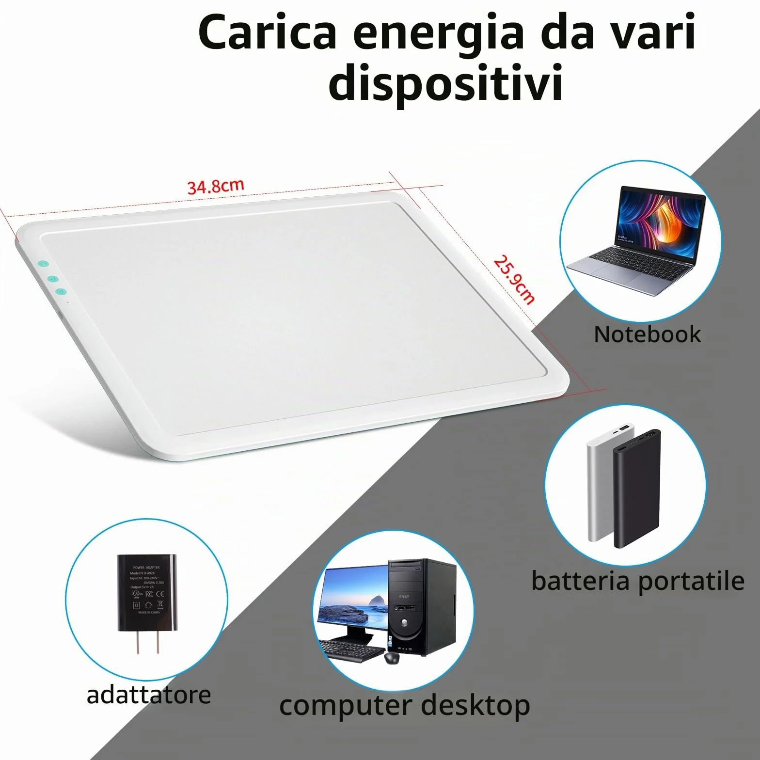TOHETO A4 Super luminoso Ricaricabile Lavagna Luminosa per Disegnare Alimentato da batteria al litio 3500mAh per Weeding Vinyl Tool, Portatile Tracing Light Pad Board per Pittura Diamante