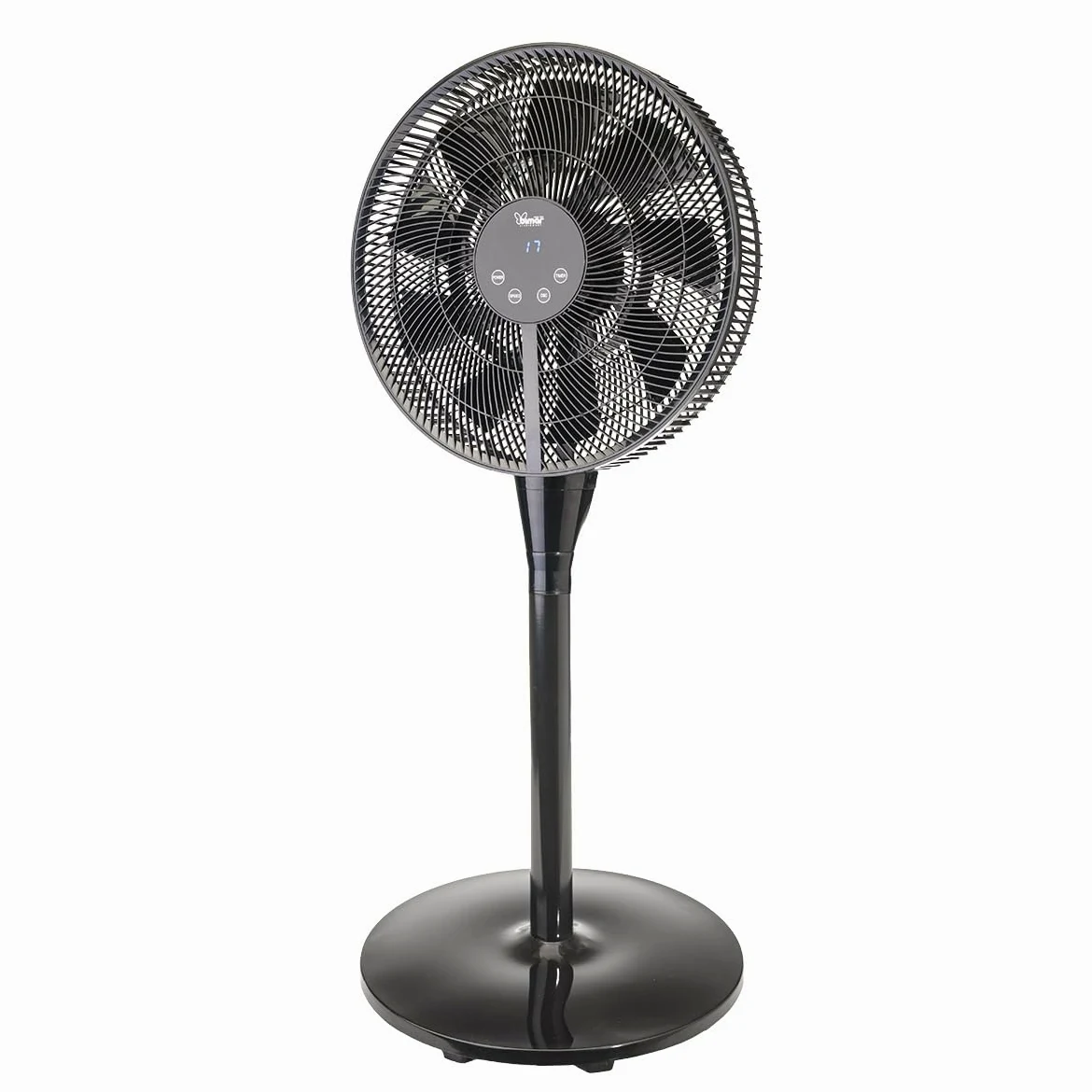 bimar VP458T Ventilatore a piantana slim.Silenzioso notte con telecomando Motore AC/DC Basso consumo,8 velocità,Timer 12h, Con display, Regolabile con due altezze,Diametro 40 cm. H1,30 9 pale. 25W