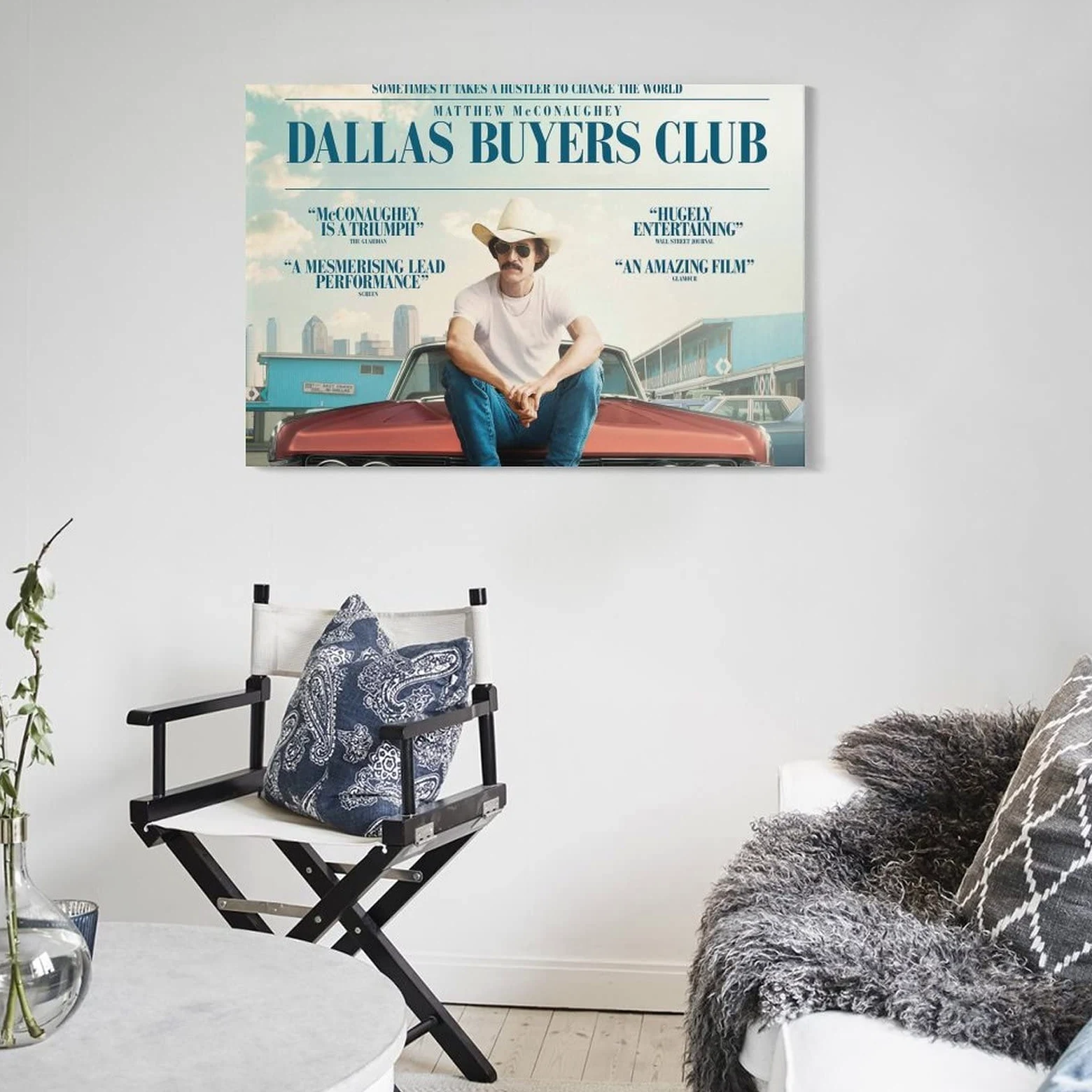 Poster di film commedia drammatica di Dallas Buyers Club, dipinto decorativo su tela, per soggiorno, camera da letto, 50 x 75 cm