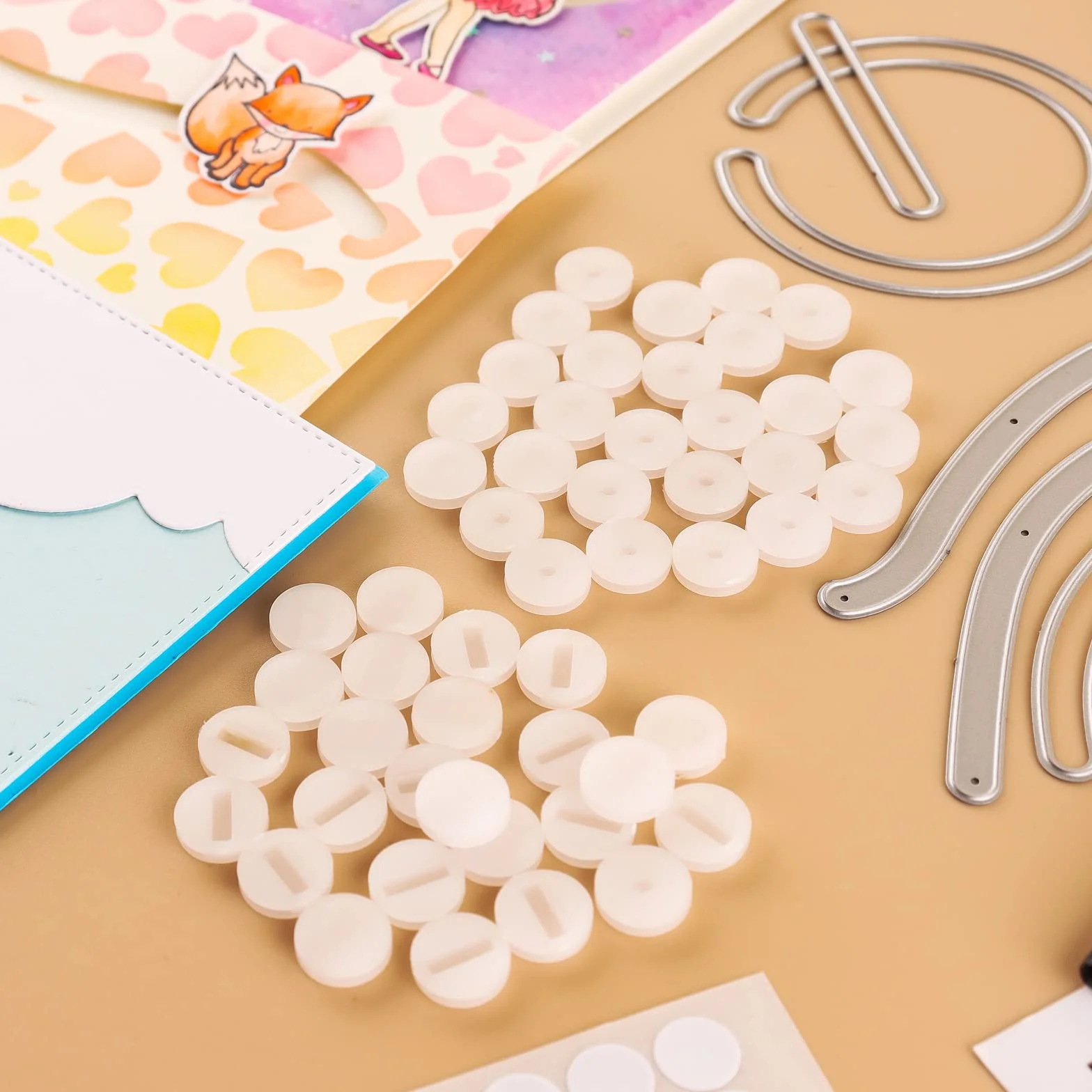 Briartw 40 pz alianti per slider carte rotanti e scorrevoli strumenti fai da te Scrapbooking goffratura biglietti con 100 puntini adesivi a doppio lato