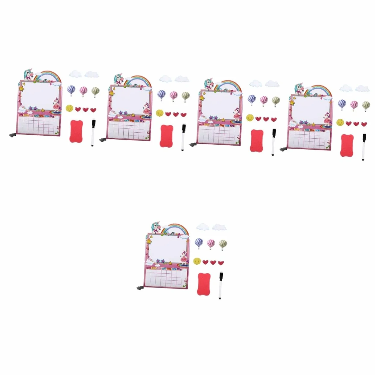 MAGICLULU 5 Set Bloc Notes Lavagna Da Cucina Adesivi Del Programma Di Pianificazione Adesivo Magnetico Mini Lavagna Bianca Frigo Magneti Mini Frigo Per Bambini Colorful Magnete in Gomma