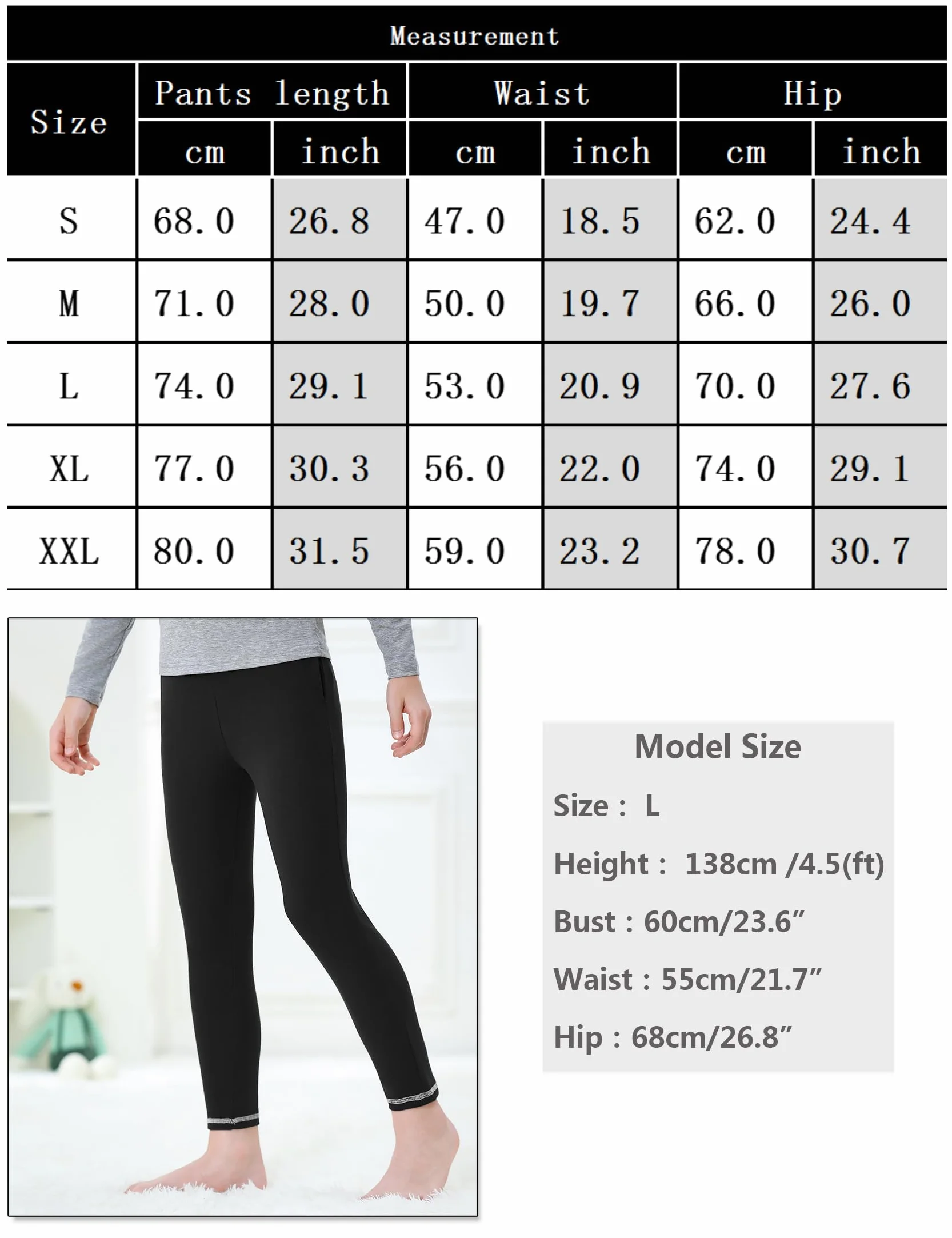 Terecey Pantaloni Termici Bambino Calcio Cotone Leggins Termici Bambina Elasticizzato e Traspirante Pantaloni Termici Ragazzo Bambini Termica Calcio Bambino Invernale Nero L