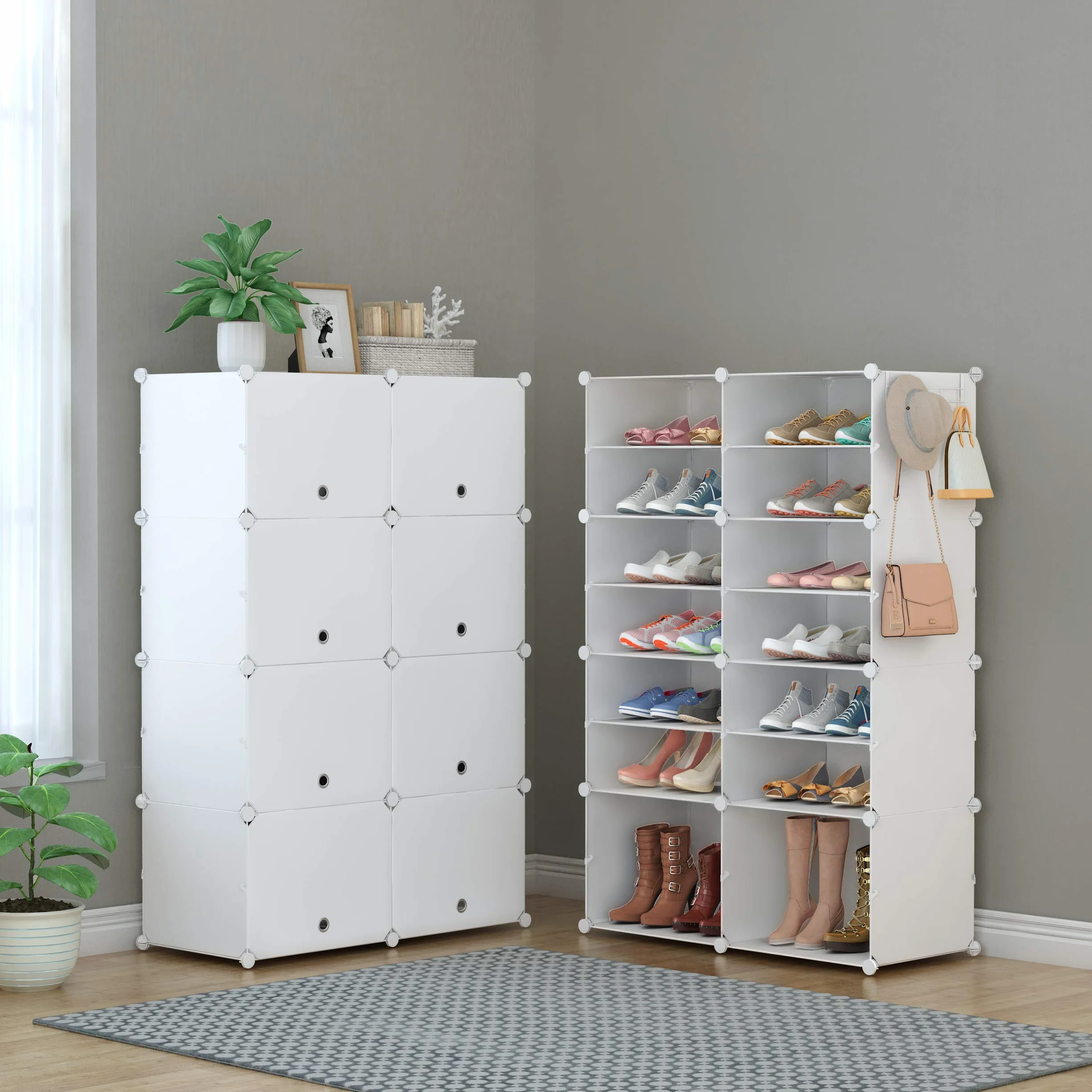 HOMIDEC Scarpiera 7 Livelli Portascarpe 28 Paia di Scarpe Scaffale Armadio Ingresso