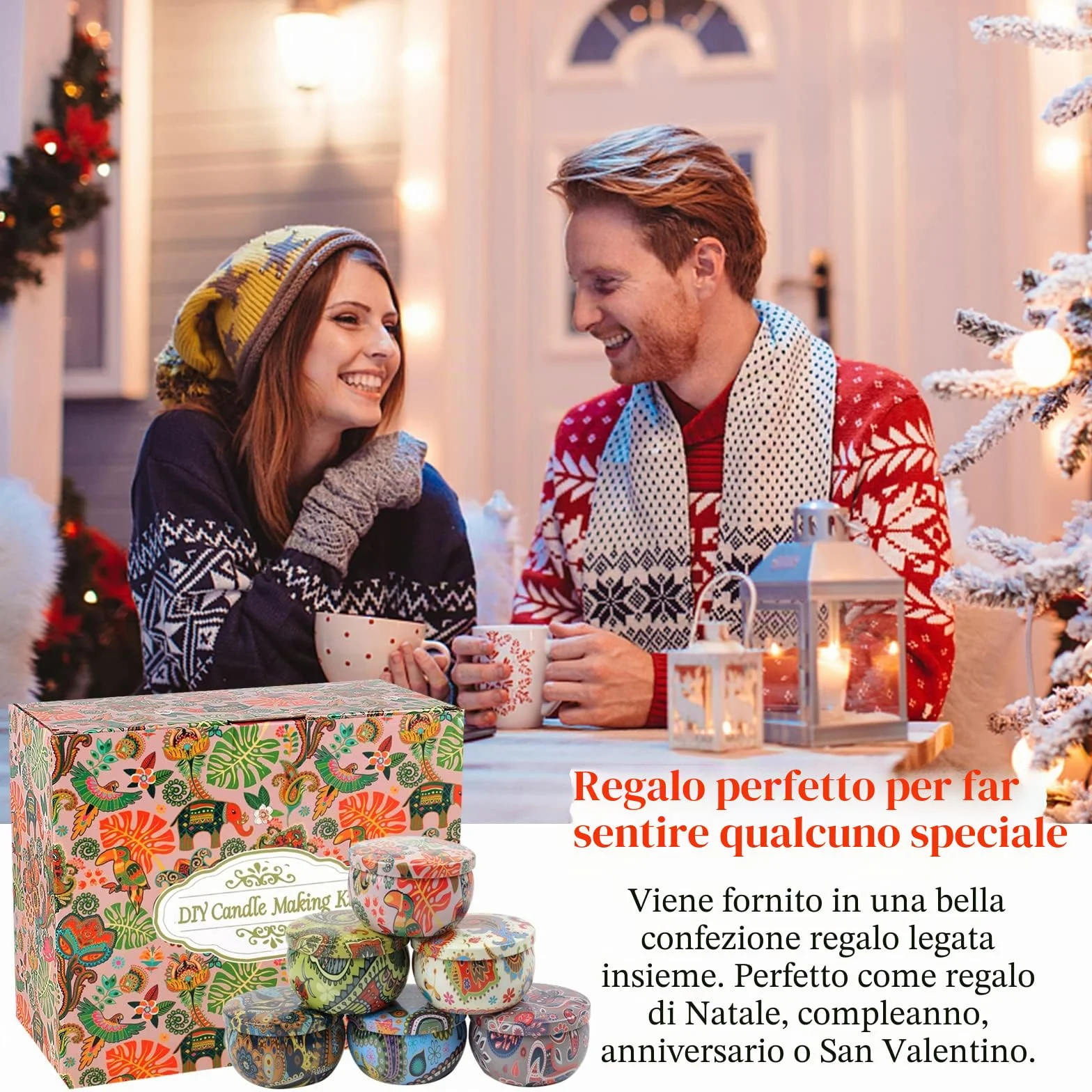Set candele fai da te, kit per candele profumate con cera d'api, 8 barattoli, 6 oli, 8 coloranti, 500 ml
