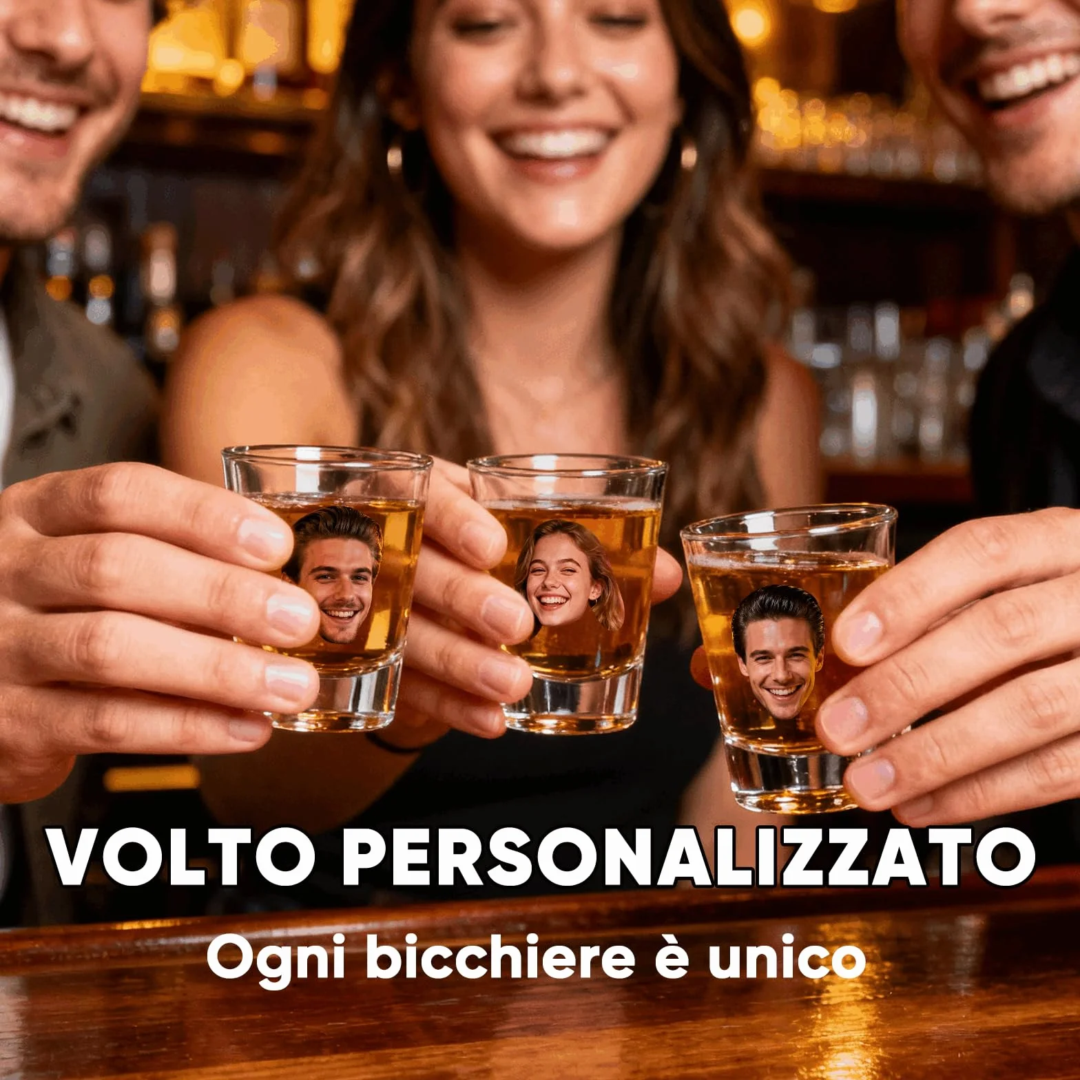 SOUFEEL Bicchieri da Shot Personalizzati con Foto, Set di 2 da 50 ml Vetro Regalo Divertente