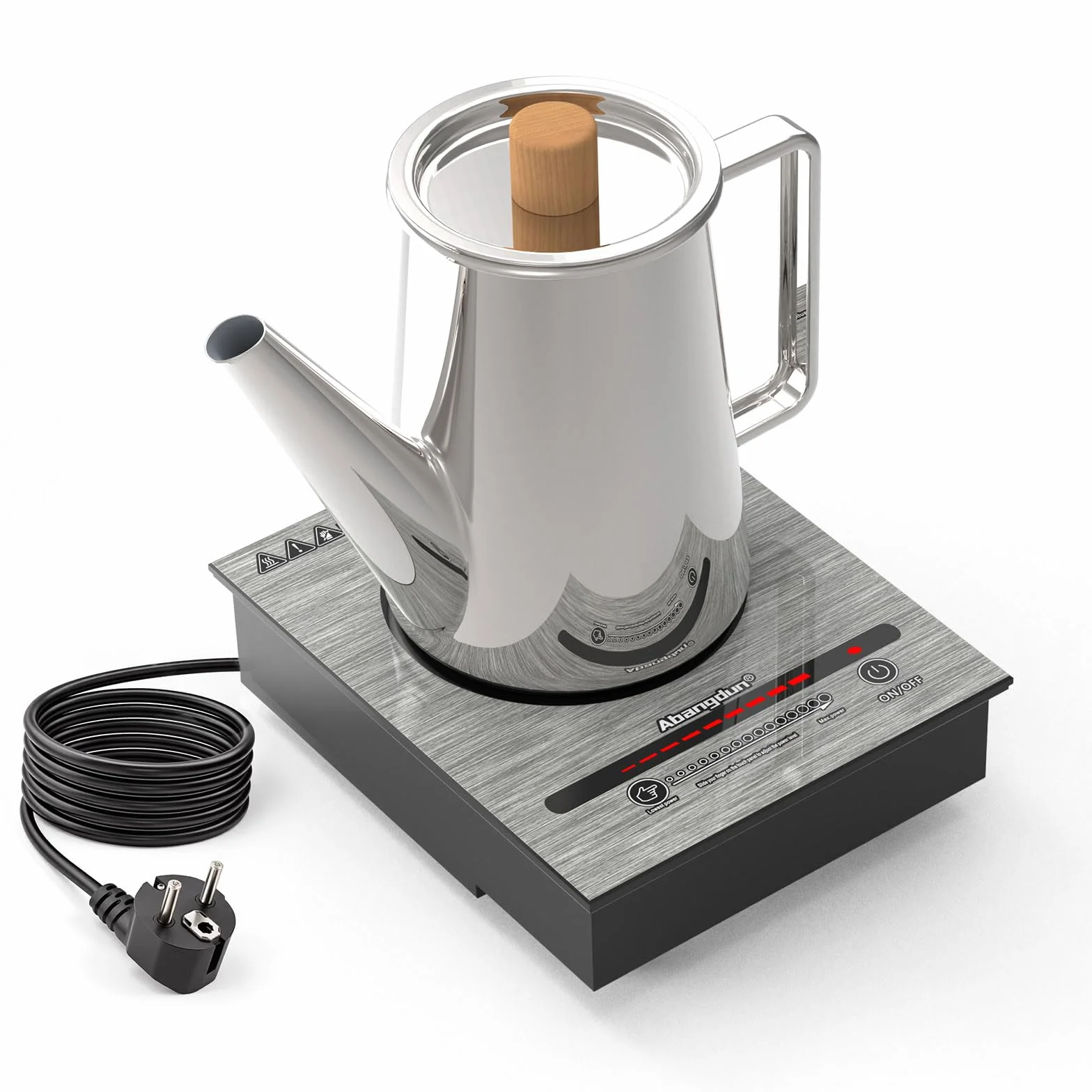 Mini piastra a induzione portatile 900W, piano a induzione 1 fuoco con 5 livelli di potenza, 100-900 Watt piastra elettrica per rimorchi da campeggio, campeggio