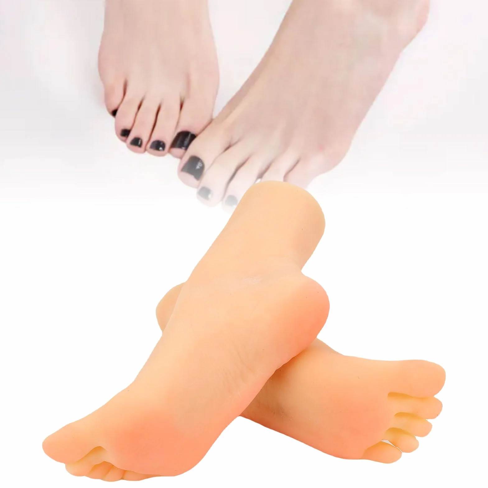Piedini in Silicone Realistici con Osso Incorporato, Piede Finto Manichino Femminile Grandezza Naturale