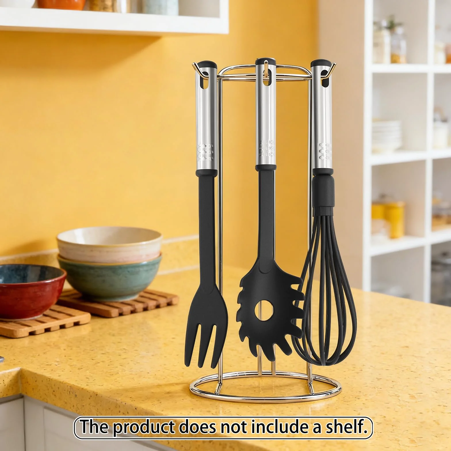 Set di Utensili da Cucina 40 Pezzi in Nylon e Inox Resistente al Calore 210°C Anti-Graffio per Padelle Antiaderenti