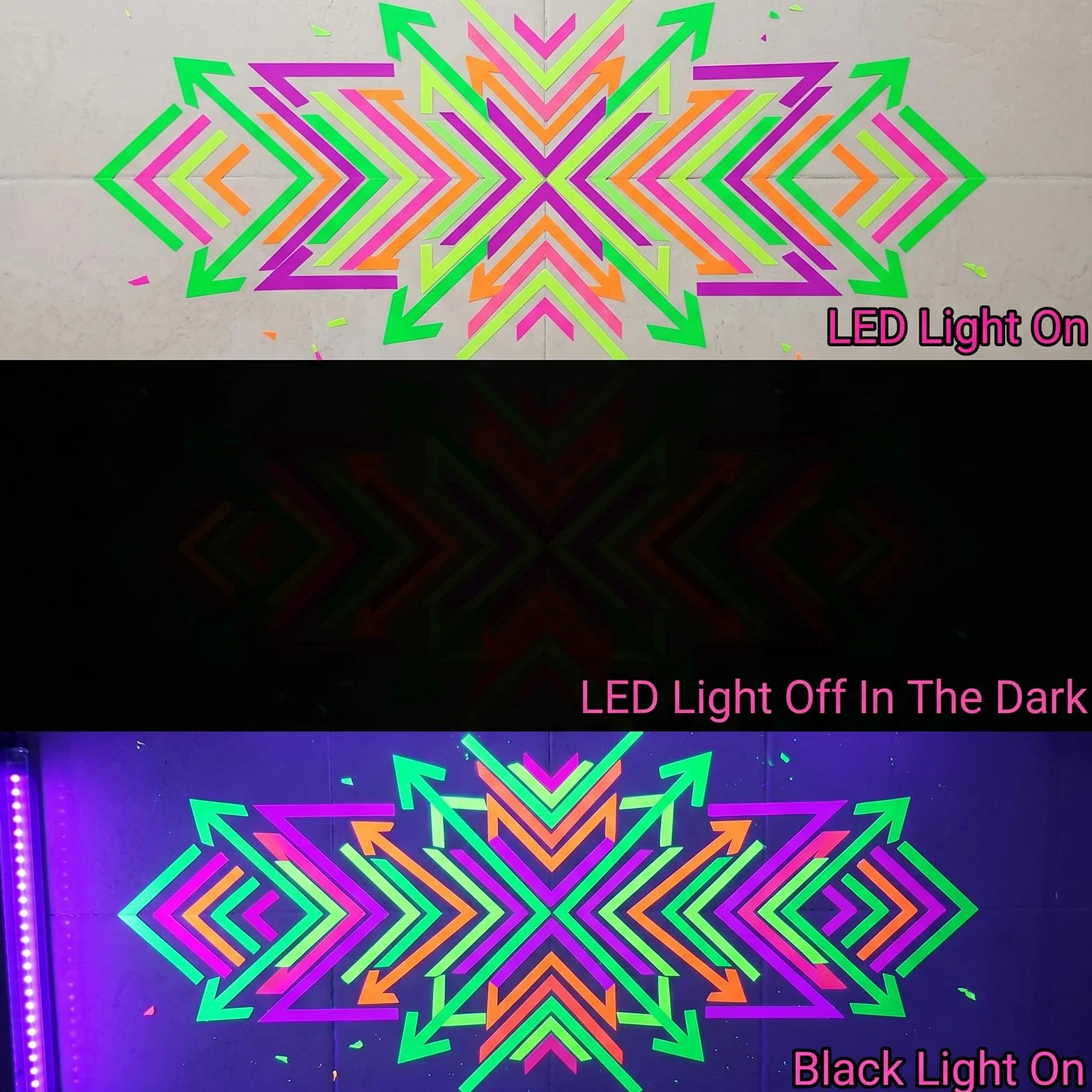 6 rotoli di nastro neon UV fluorescente per luce nera Gaffer Tape, Blacklight Reattivo Bande, Glow in the Dark Tape, per decorazioni di festa, artigianato (15MM*30M)