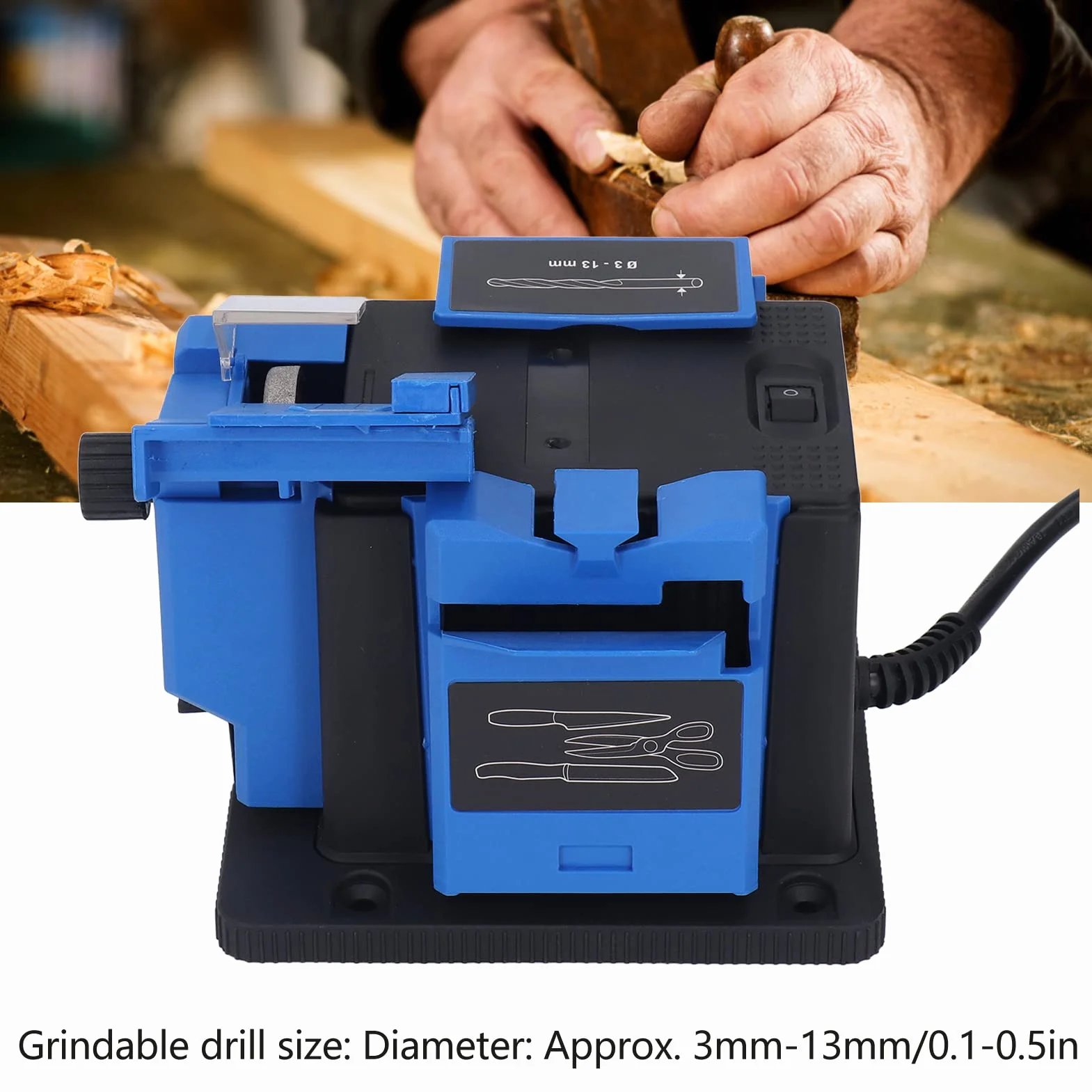 Affilatrice multitasking 65 W per punte, scalpelli, coltelli a bordo dritto