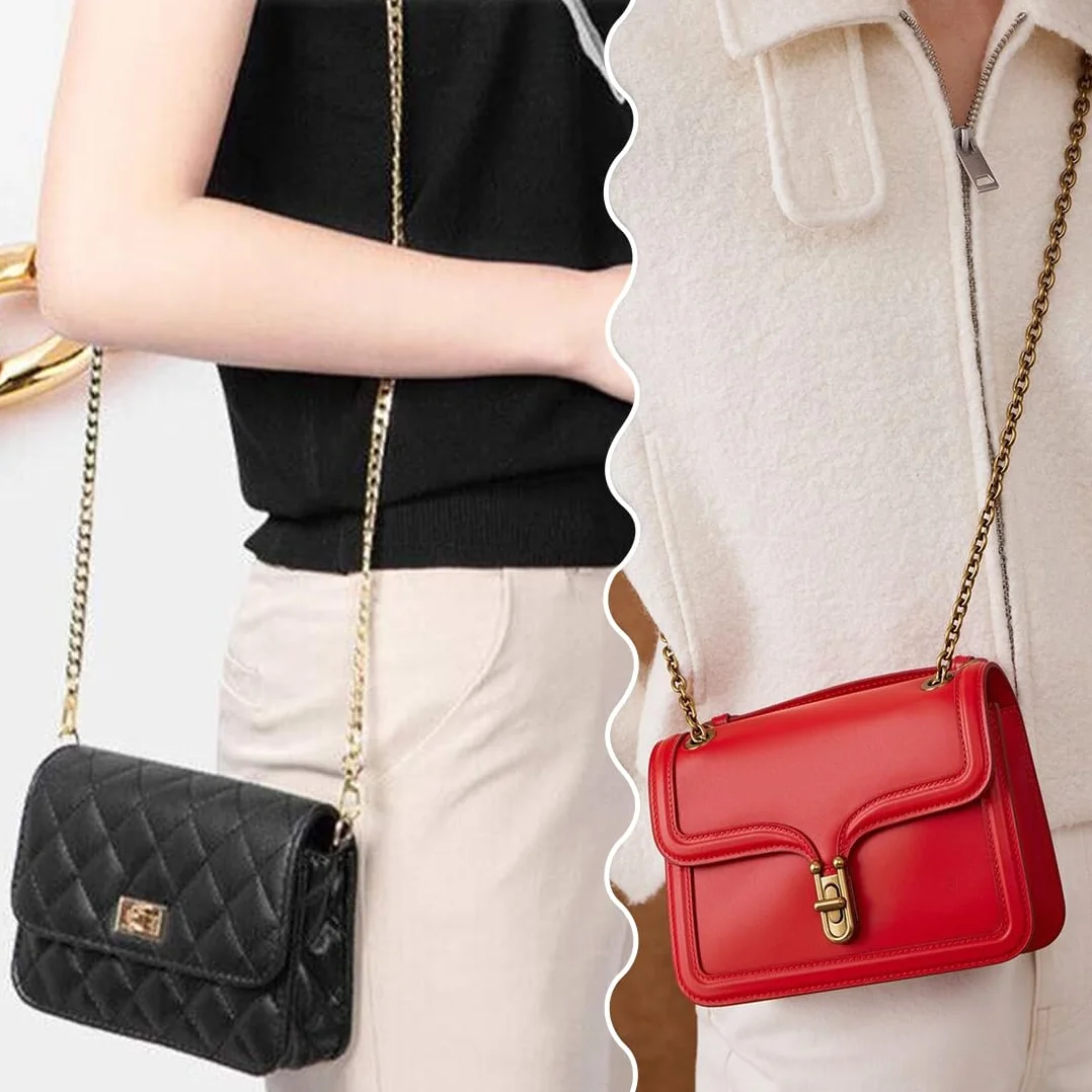 Catena per Borsa a Tracolla 120cm Oro con 2 Chiusure Aragosta Sostituzione Satchel