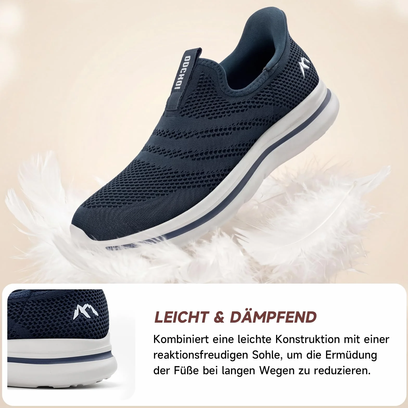 Scarpe da Ginnastica Slip-On Uomo Senza Lacci - Leggere, Traspiranti e Comode per Tempo Libero, Camminata, Jogging e Quotidiano - Design Minimalista con Rete Mesh per Sport all'Aperto