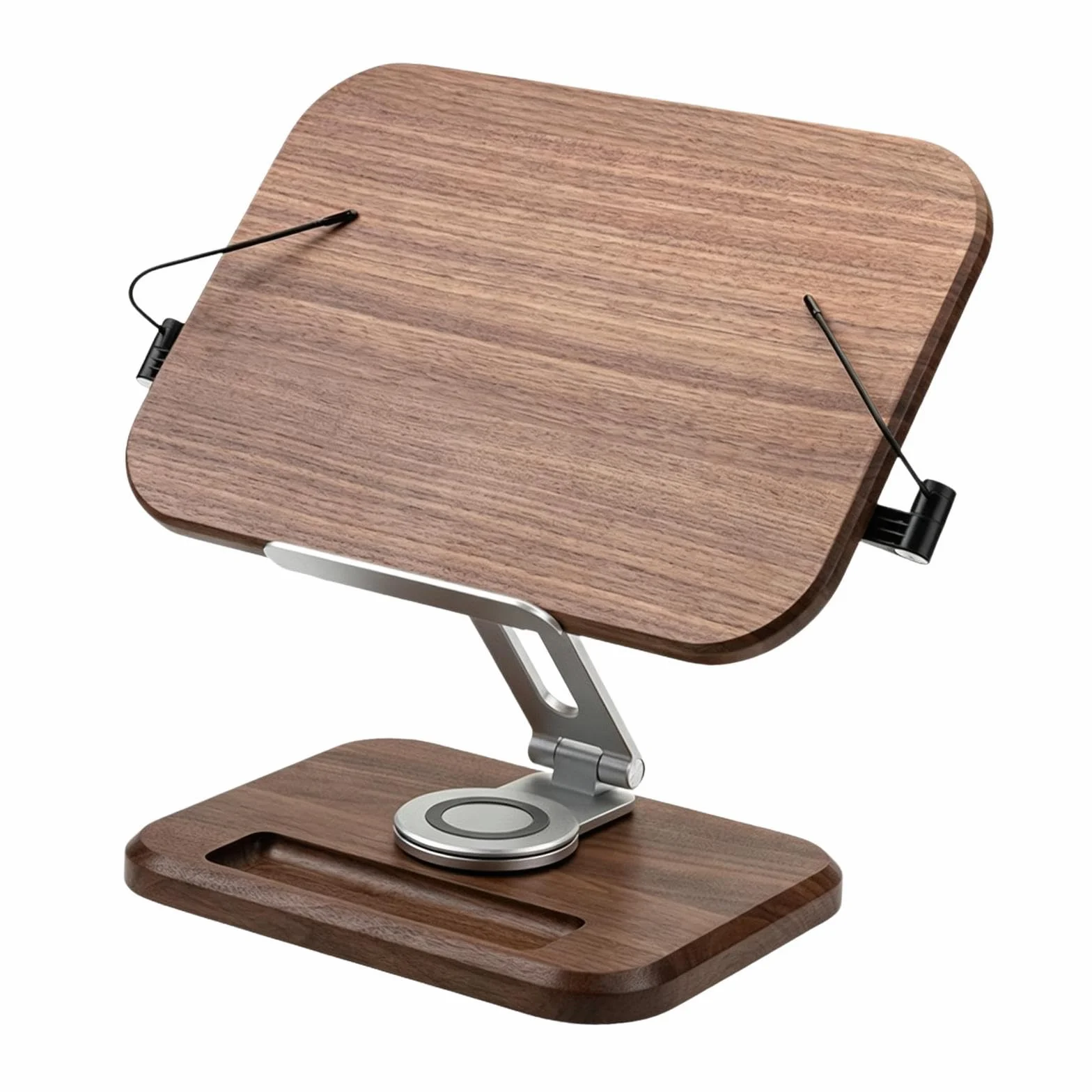 Supporto per Libri da Lettura, Porta Libri da scrivania Girevole in Legno, Staffa Stabile per Computer, Supporto per spartiti Musicali e di Testo.