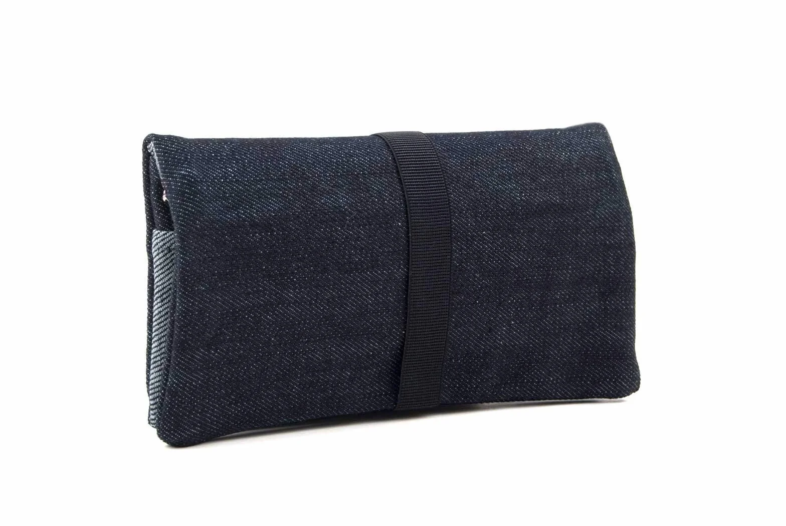 Portatabacco in Tessuto Jeans Denim Astuccio Porta Tabacco Cartine Filtri Accendino Cerniera Gialla