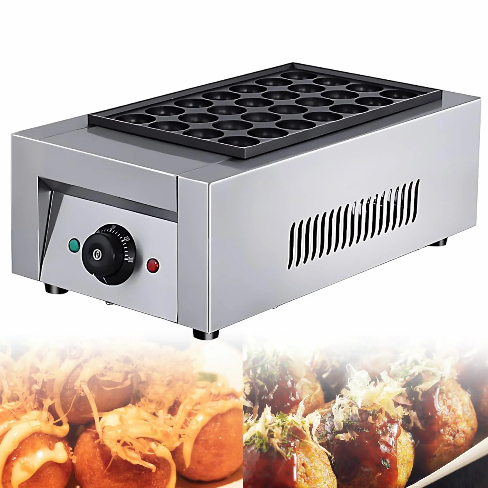 SHAHRYAR Macchina per Takoyaki Professionale 28 Fori Acciaio Inox