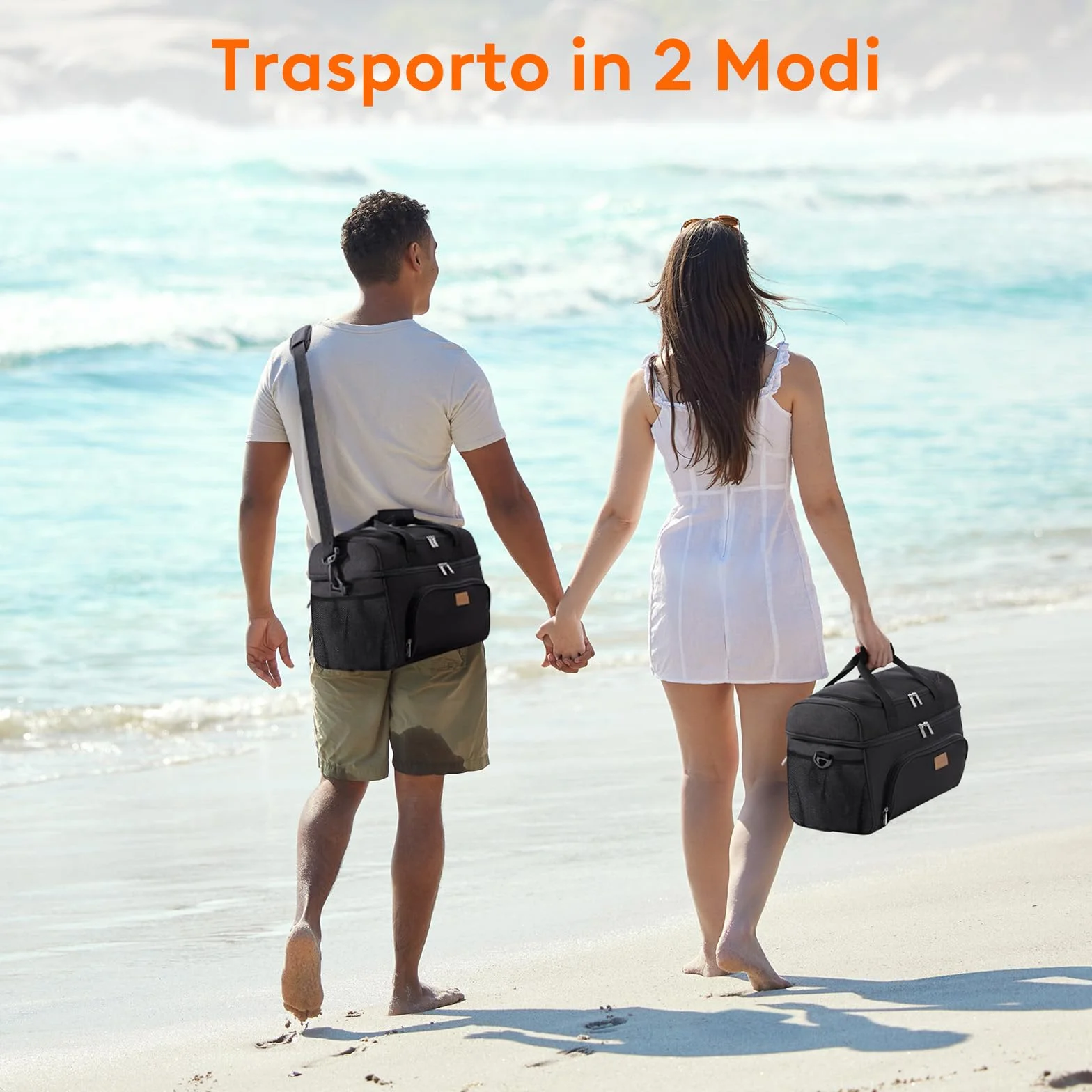 Lifewit Borsa Frigo, Borse Termica Morbida, Grande Borsetta Termiche Porta Pranzo, Cooler Bag con Doppio Scomparto per Mare, Spiaggia, Viaggio, Campeggio