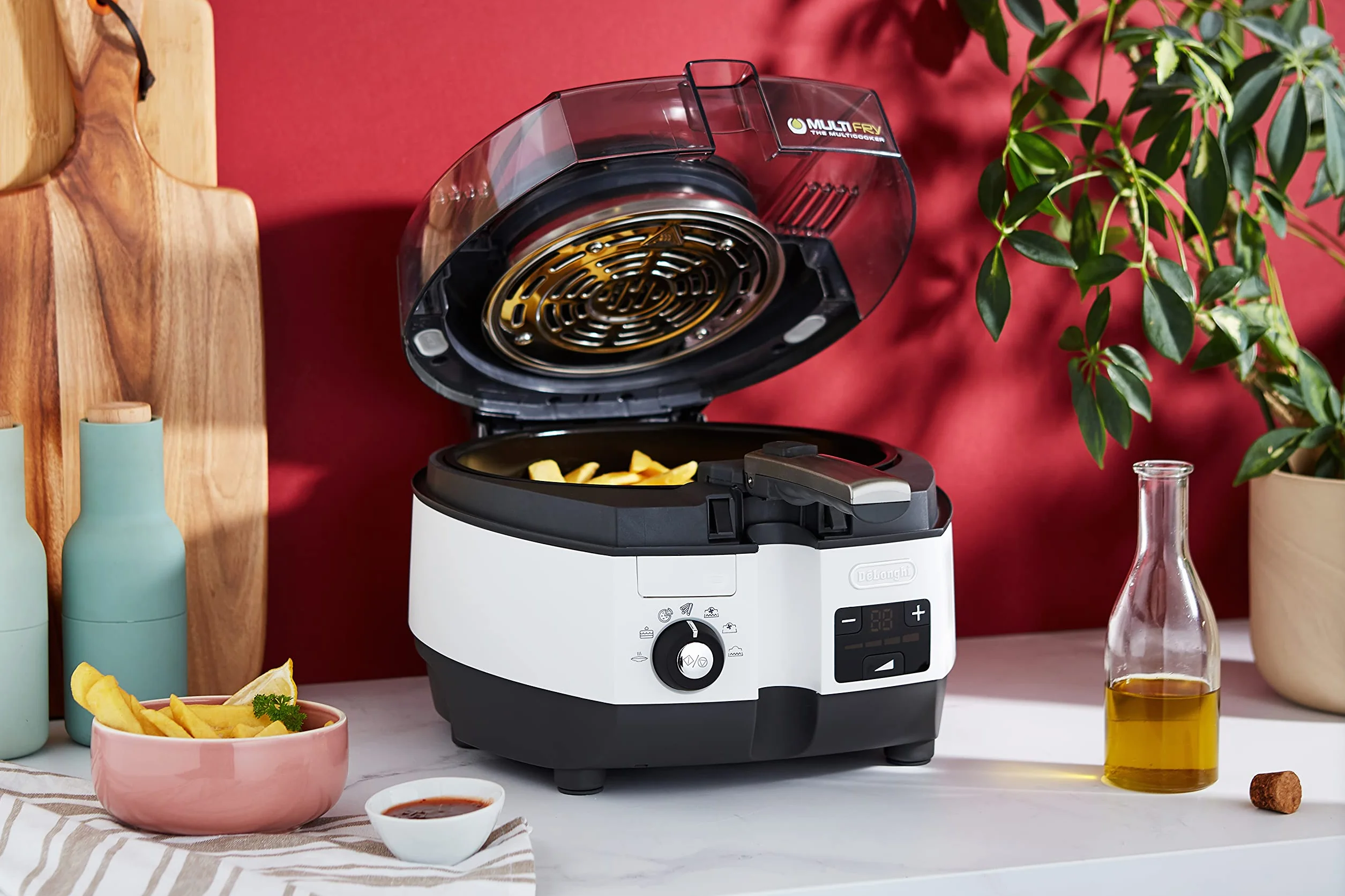 De'Longhi FH1394/2 Friggitrice ad Aria e Multicooker, Cuoce, Frigge, Sforna, 1,7kg, 5,7L, Nero/Silver
