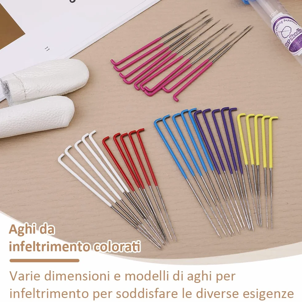 Benlay 35 pezzi aghi per infeltrimento lana kit strumenti triangolo cono spirale fai da te principianti
