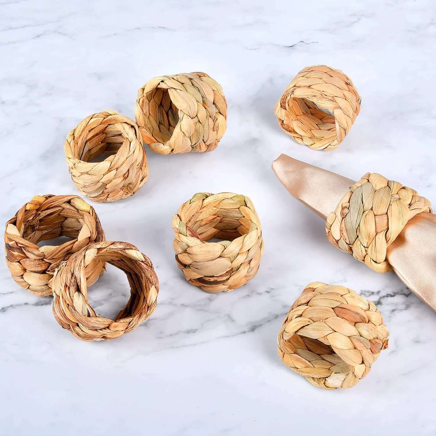 12 Pezzi Anelli Portatovaglioli,Anelli per Tovaglioli Rustici,per Feste di Compleanno,Decorazioni per la Tavola da Pranzo,Natale