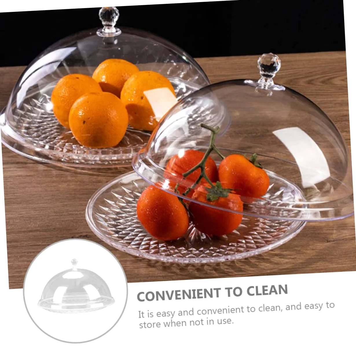 Piatto Rotondo da 30 cm per riporre Snack con Coperchio Antipolvere da 12 Pollici, Vassoio Multifunzionale per Frutta e Dolci, per Uso Domestico e per Matrimoni