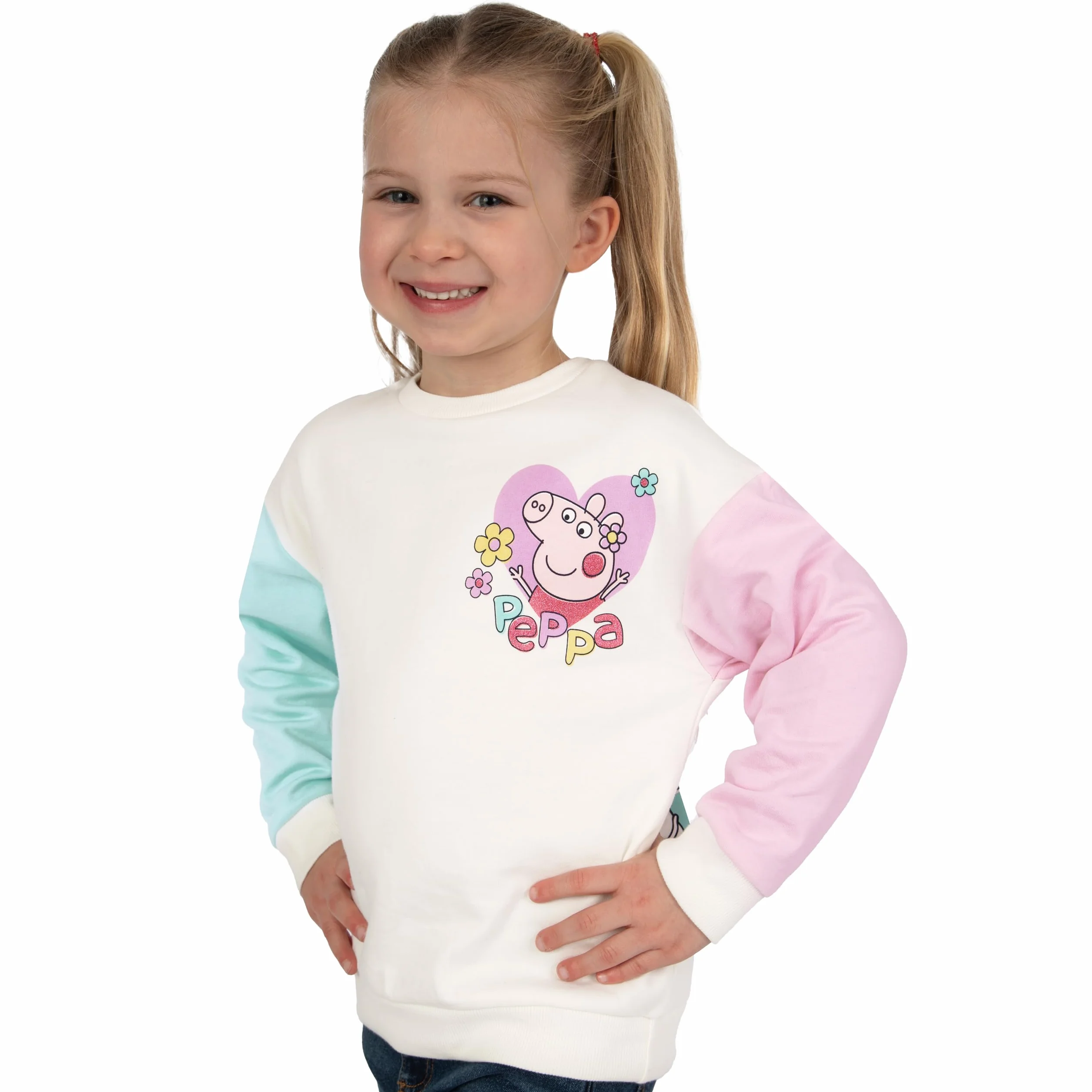 Peppa Pig Felpa Ragazza | Felpa Cotone Bambina | Felpe Ragazza Manica Lunga | Abbigliamento Bambina Glitter