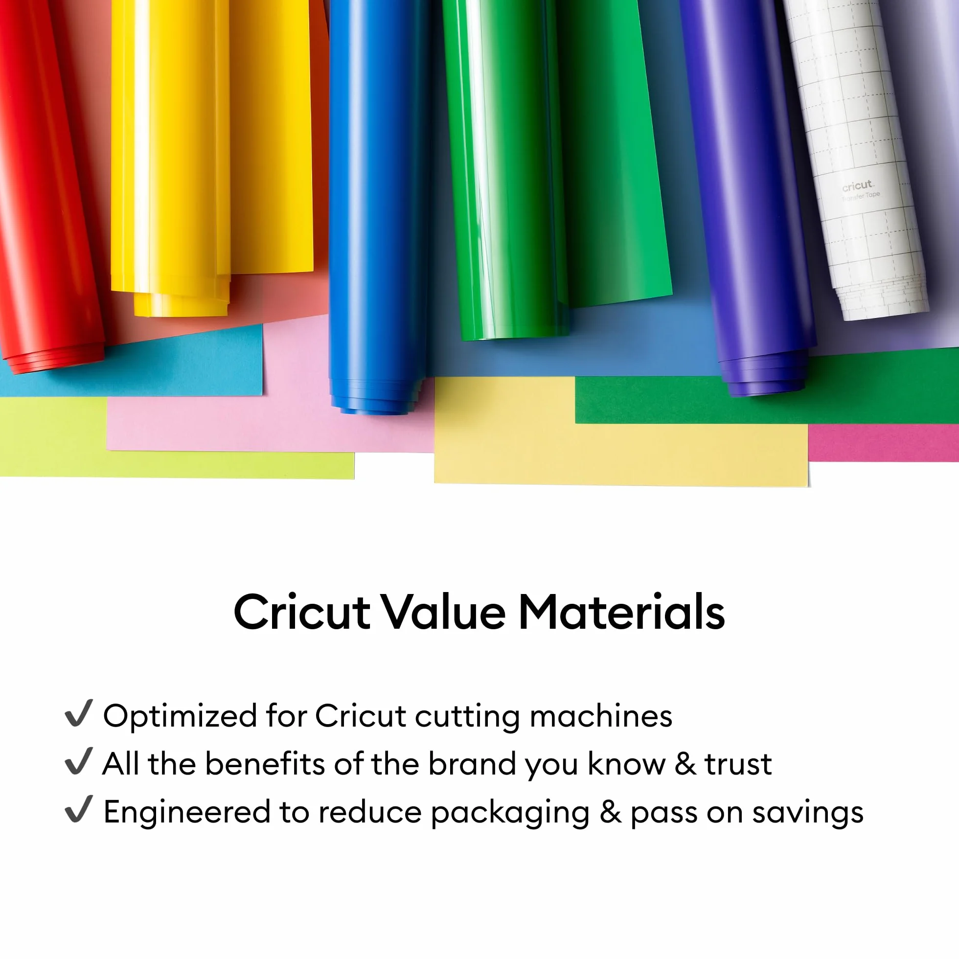 Cricut Vinile Permanente Autoadesivo 30,5 x 30,5 cm Bianco 10 fogli per Macchine da Taglio