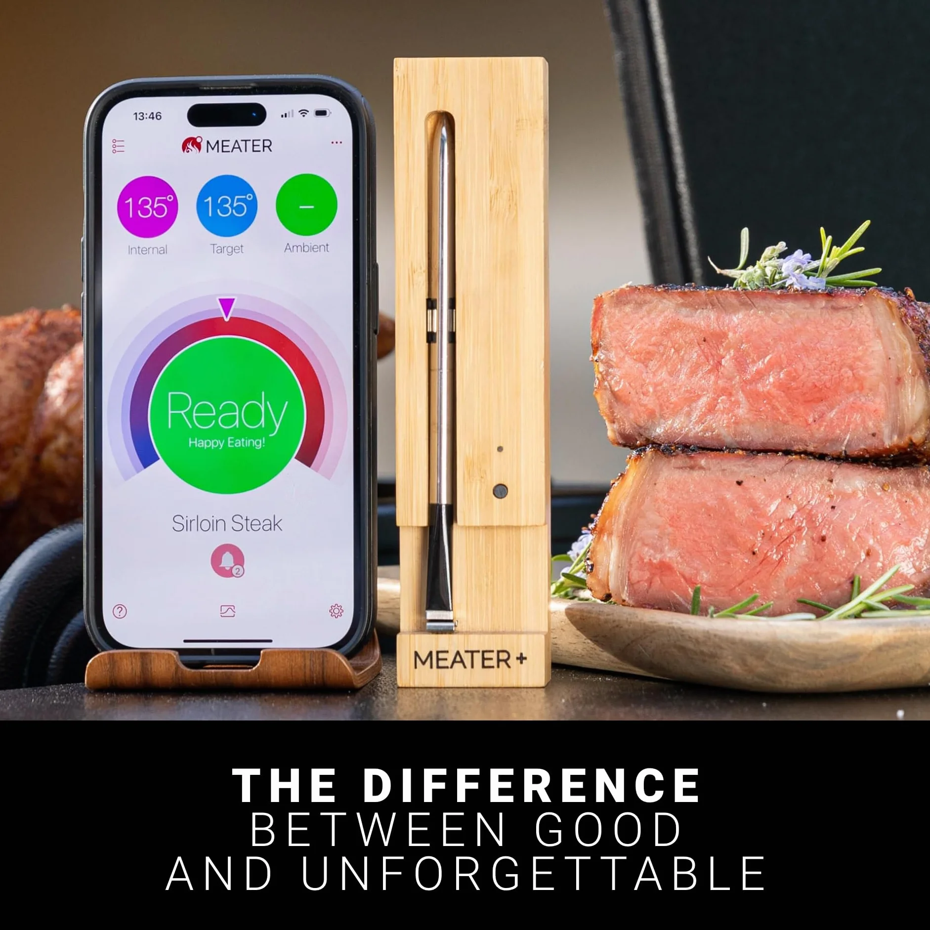 MEATER Plus Termometro Bluetooth Senza Fili 50 Metri Sonda Per Forno Grigliate Barbecue App Italiano iPhone Android