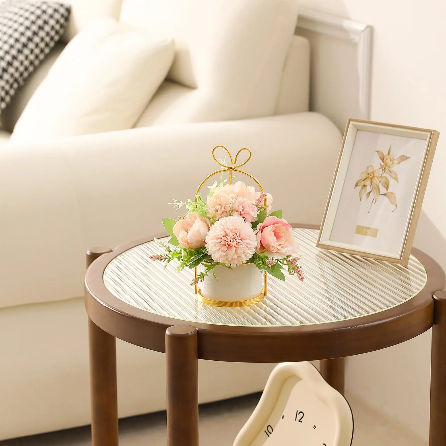 Fiori artificiali in seta con vaso, composizione floreale con ortensie e crisantemi, centrotavola, decorazione per la casa, scrivania e soggiorno, matrimoni