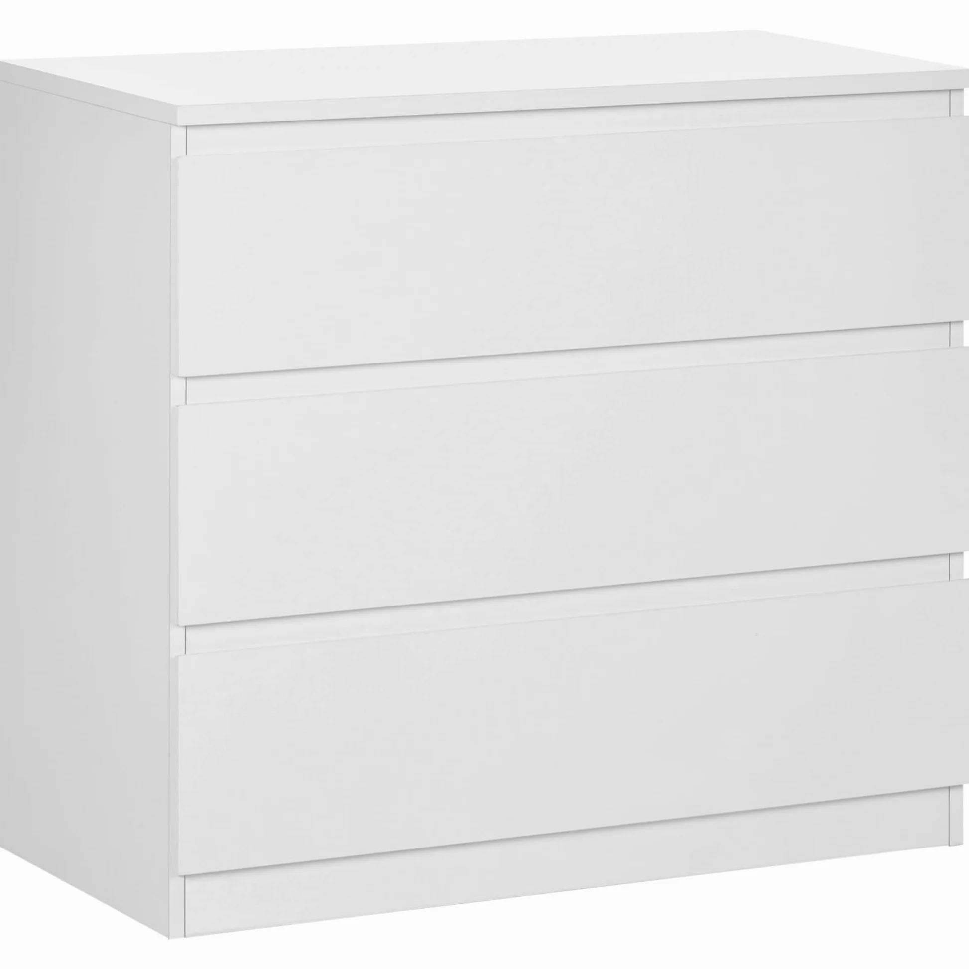 HOMCOM Cassettiera Camera da Letto 3 Cassetti, Como Camera da Letto in Legno Senza Maniglie, Cassettiera Salvaspazio per Ingresso, Soggiorno, Sala da Pranzo e Corridoio, 80x39x73 cm, Bianco