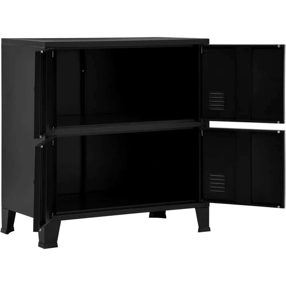 GuyAna Armadio Classificatore Industriale Nero 75x40x80 cm in Acciaio,Armadio Classificatore,Armadi Archivio,Schedario da Ufficio,Cassettiera da Ufficio