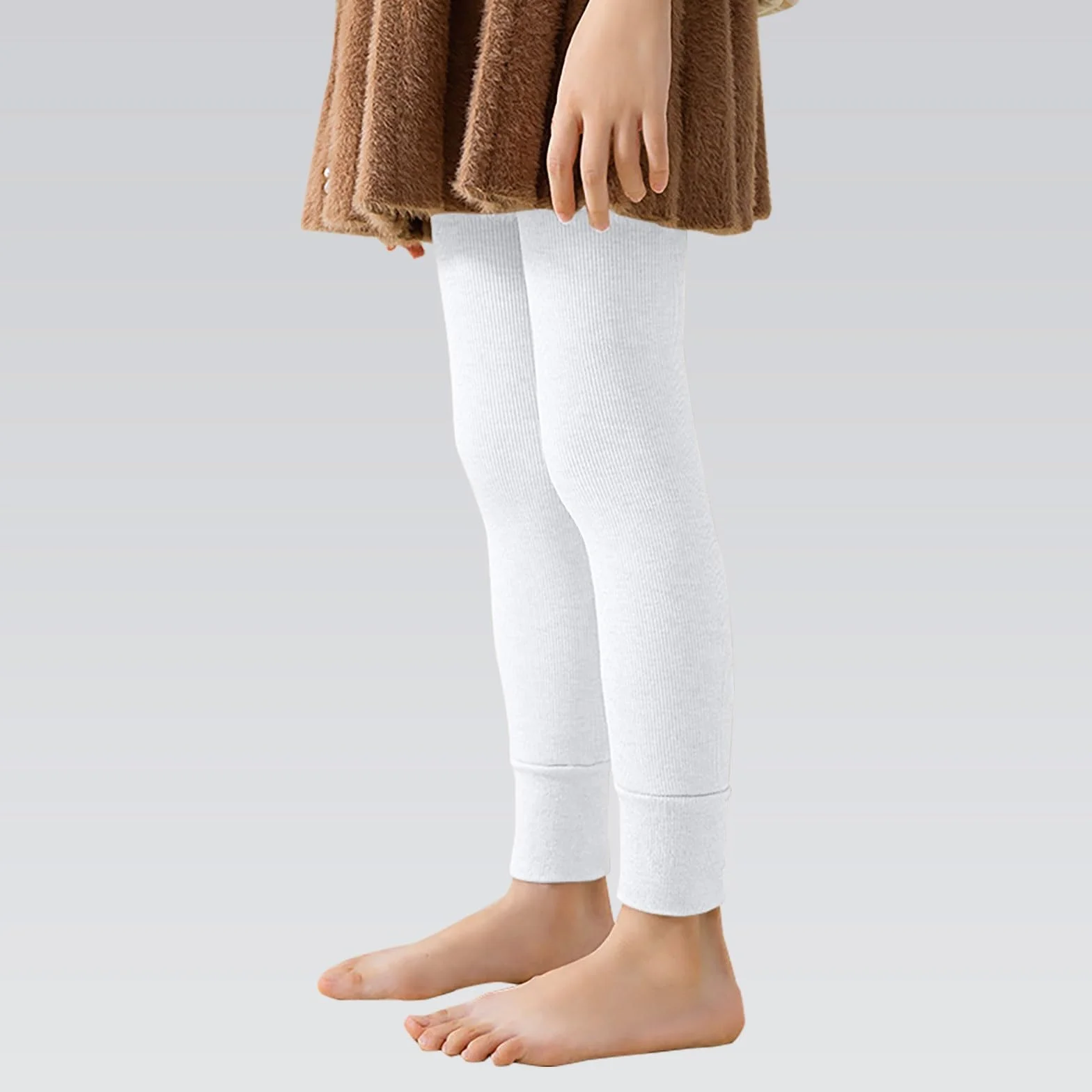 Leggings termici a coste per bambini, morbidi, elasticizzati, caldi, comodi, per ragazzi e ragazze, per il freddo, uso quotidiano, scuola