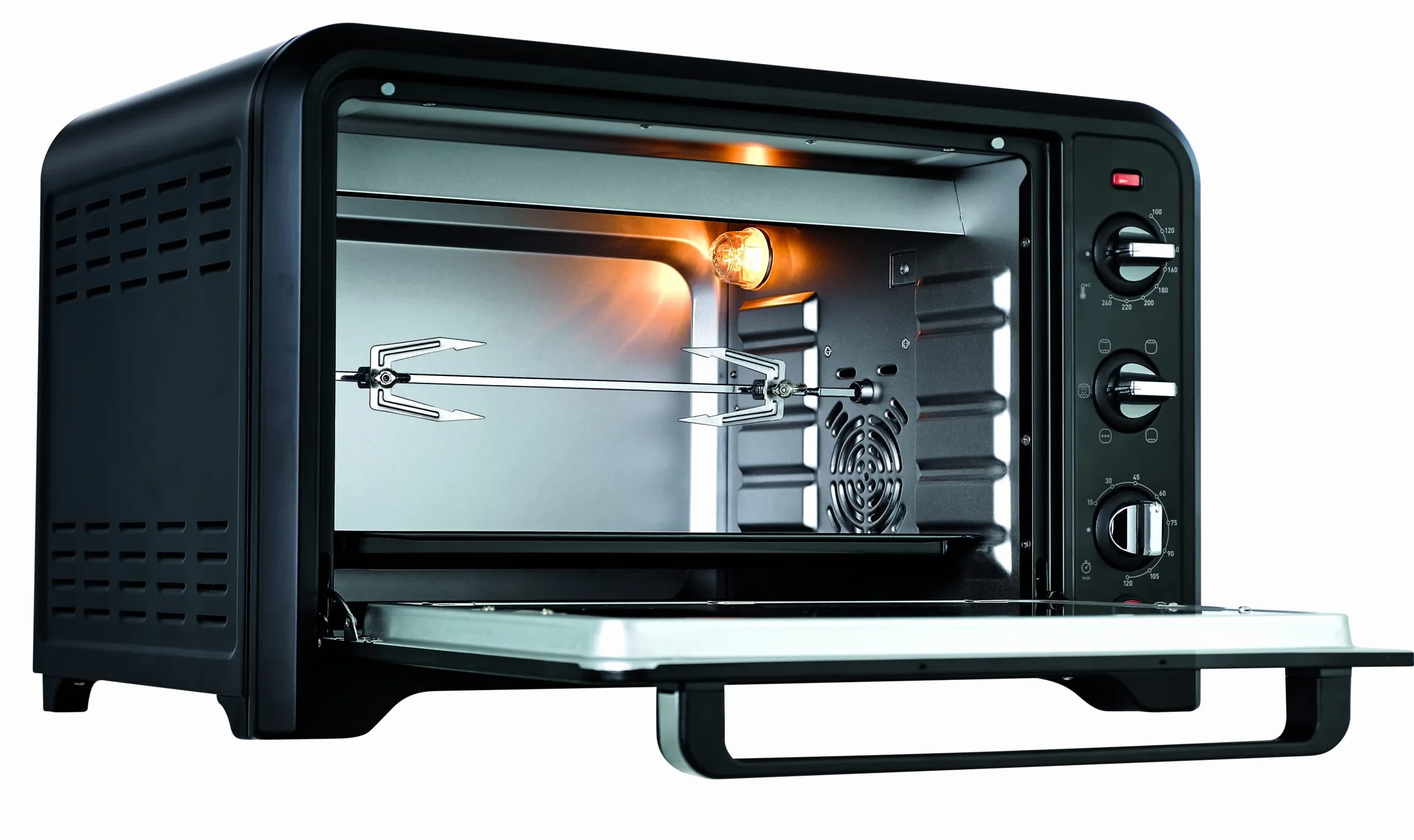 Moulinex OX4858 Optimo Forno Elettrico Ventilato 39 Litri 2000 W 240°C Forno Pizza Carne Pesce Dolci Girarrosto 7 Modalità