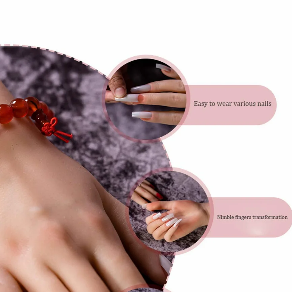 Manichino flessibile in silicone per nail art, per esporre anelli, bracciali e guanti, design realistico in morbido silicone, ideale per artisti e stilisti