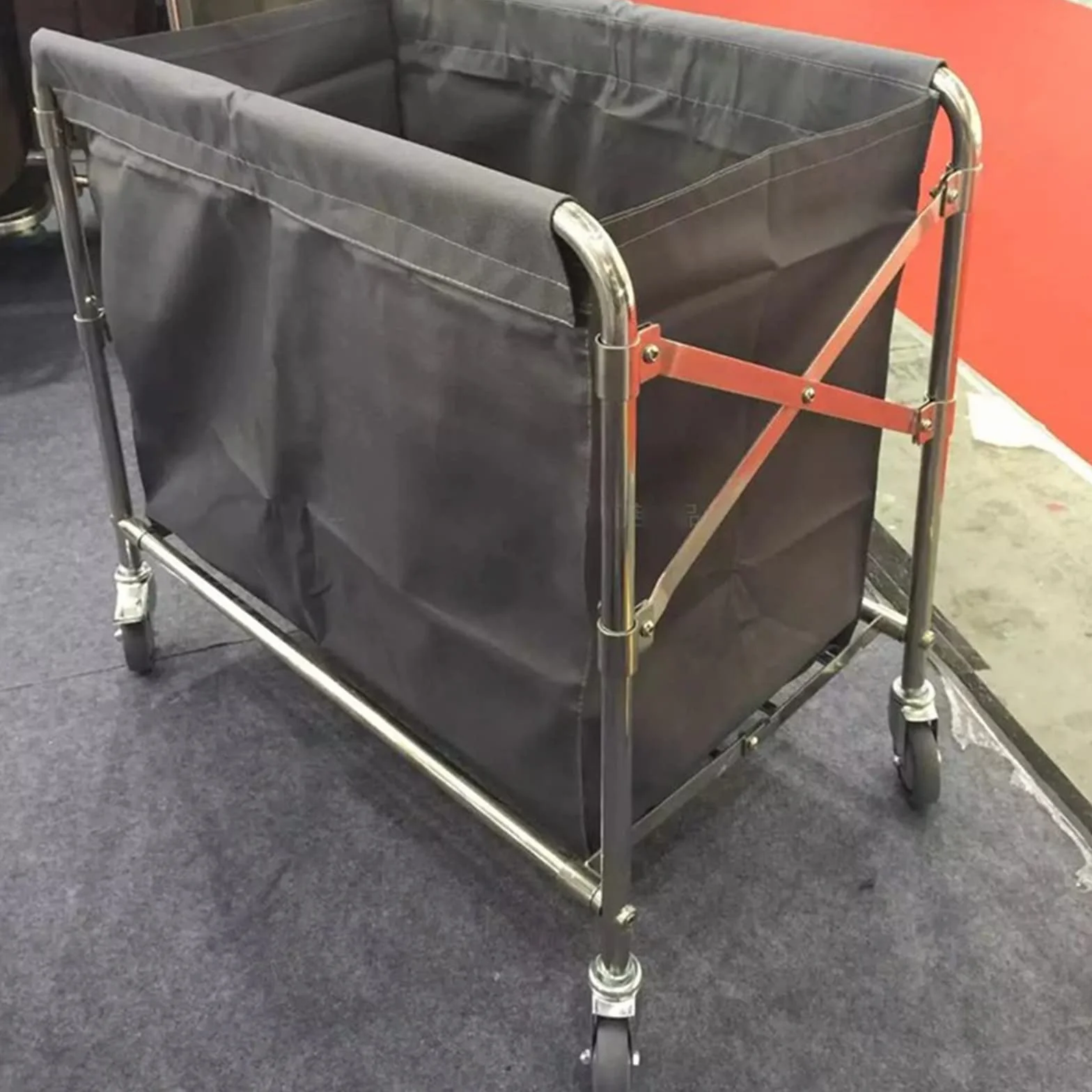 Carrello per lavanderia industriale – Carrello per biancheria da hotel resistente per scuole, uffici, hotel – grande carrello per pulizie
