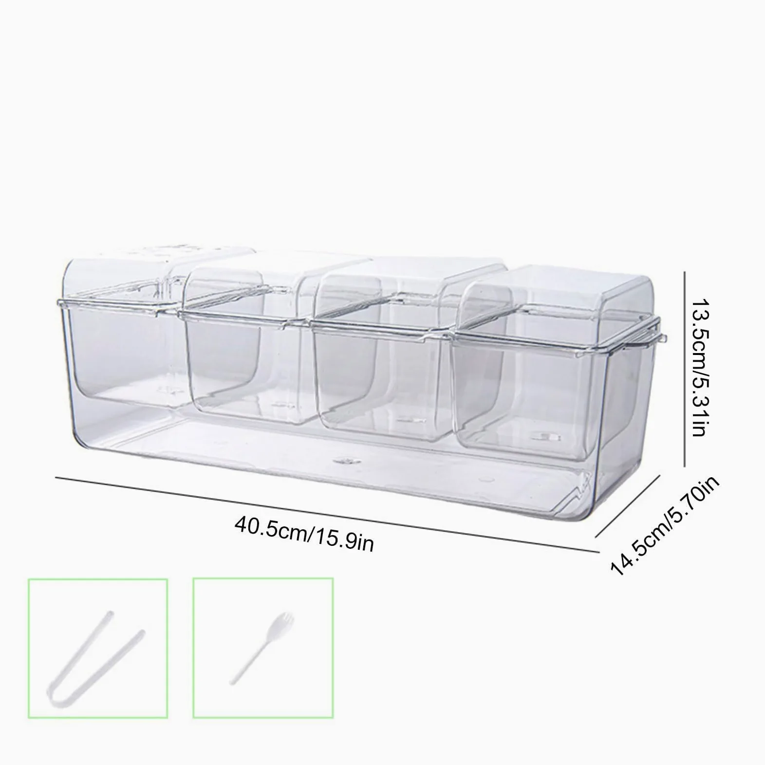 Vassoio per condimenti refrigerati – C Ice Platter con cartoni rimovibili, perfetto per feste, compleanni e vacanze, design trasparente per freschezza