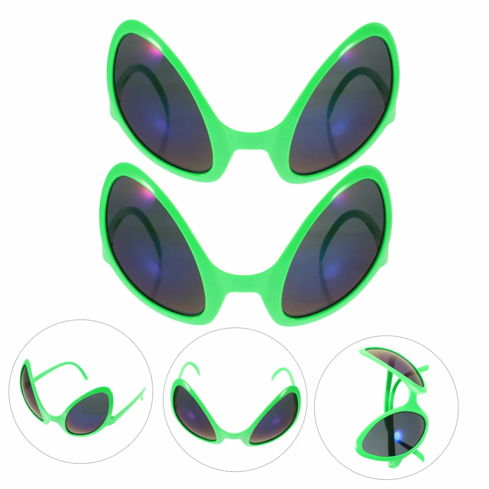 VICASKY 2 Pezzi Occhiali Divertenti Alieni da Festa Occhiali Cosplay Colorati per Adulti Accessori Originali per Halloween e Party Tema